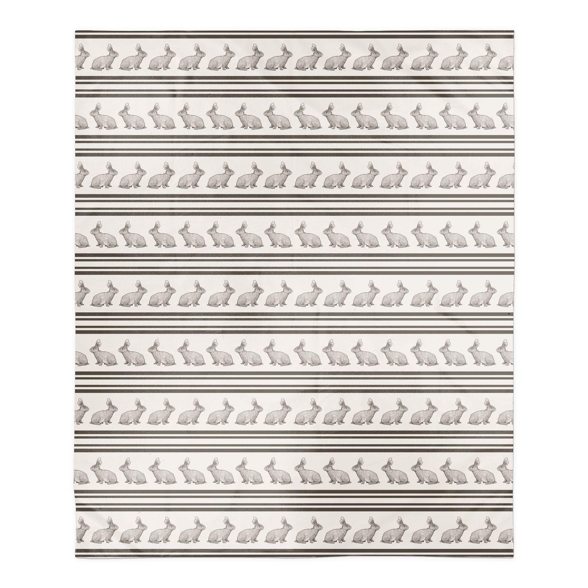 Bunny Stripes Blanket 50" x 60" Sherpa Fleece Blanket
