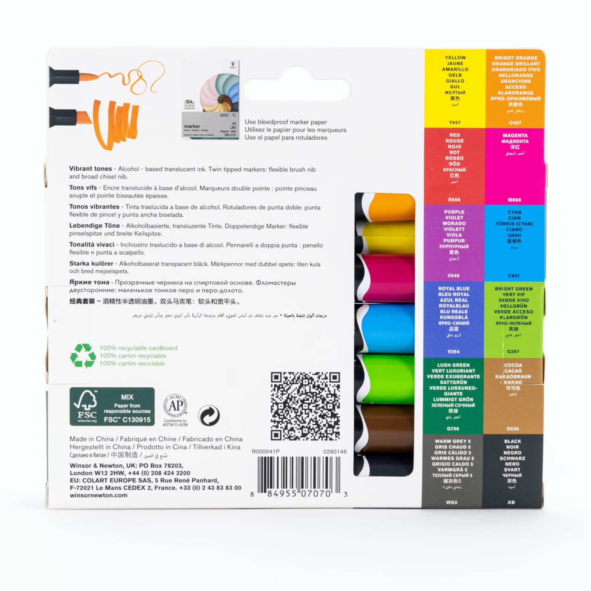 Winsor & Newton® ProMarker Brush™ Vibrant Tones Marker Set