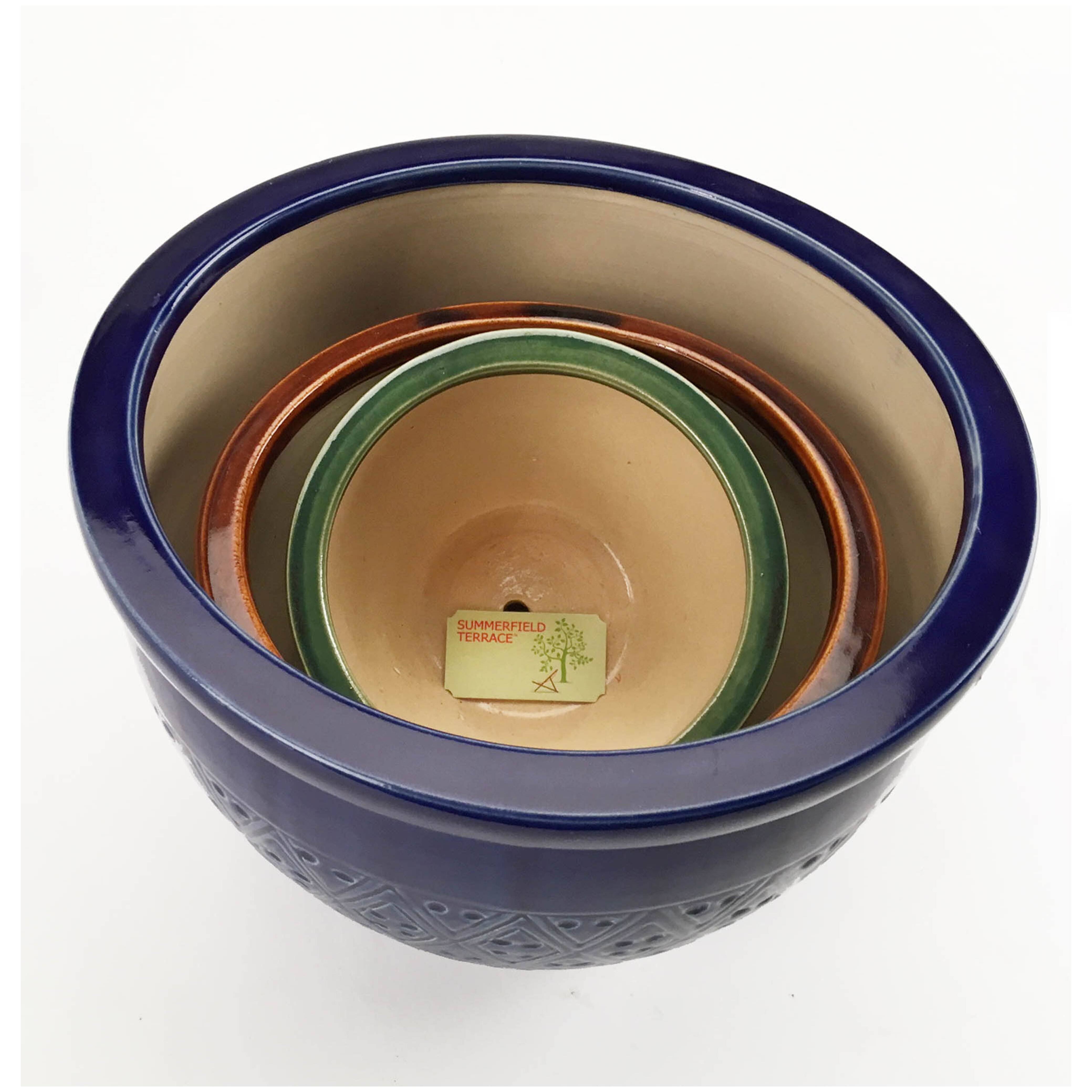 3 Jewel-Tone Flower Pot Set