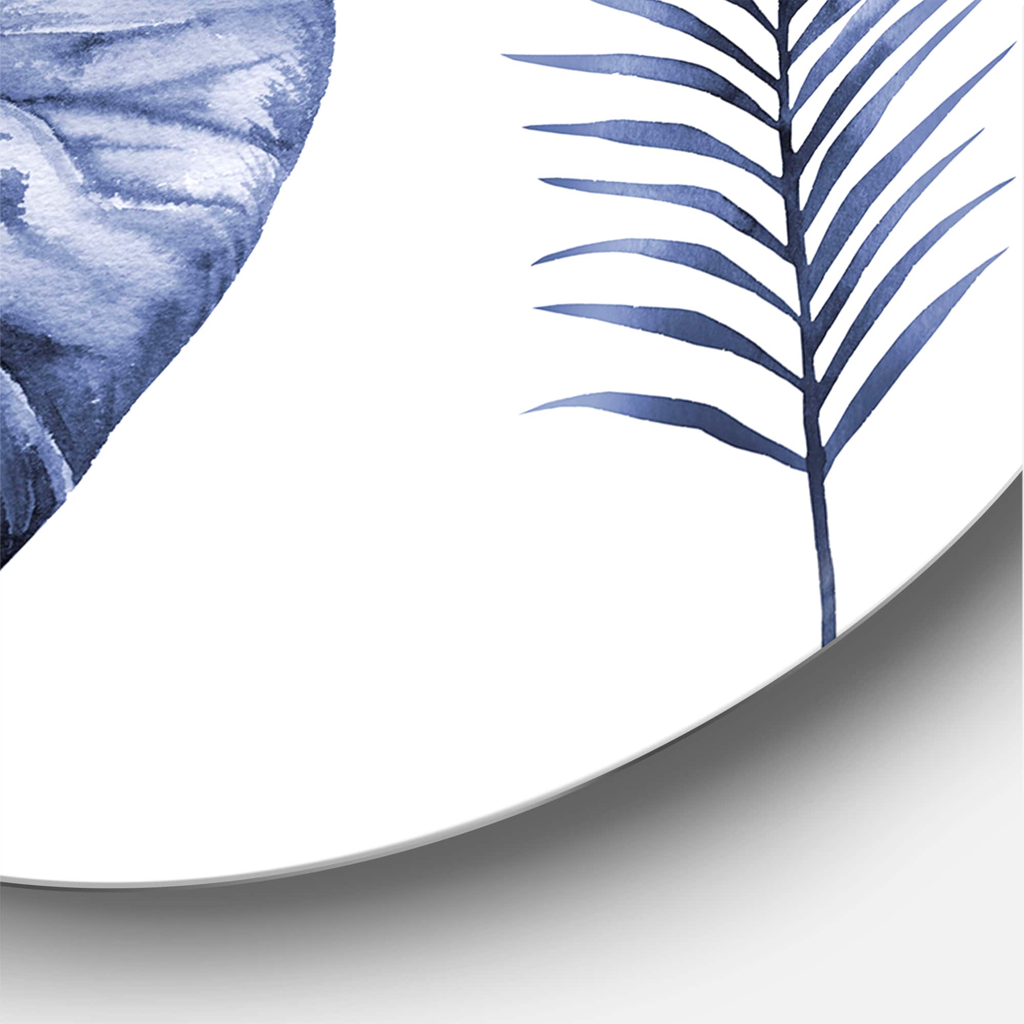 Designart - Tropical Blue Watercolour Leaves I