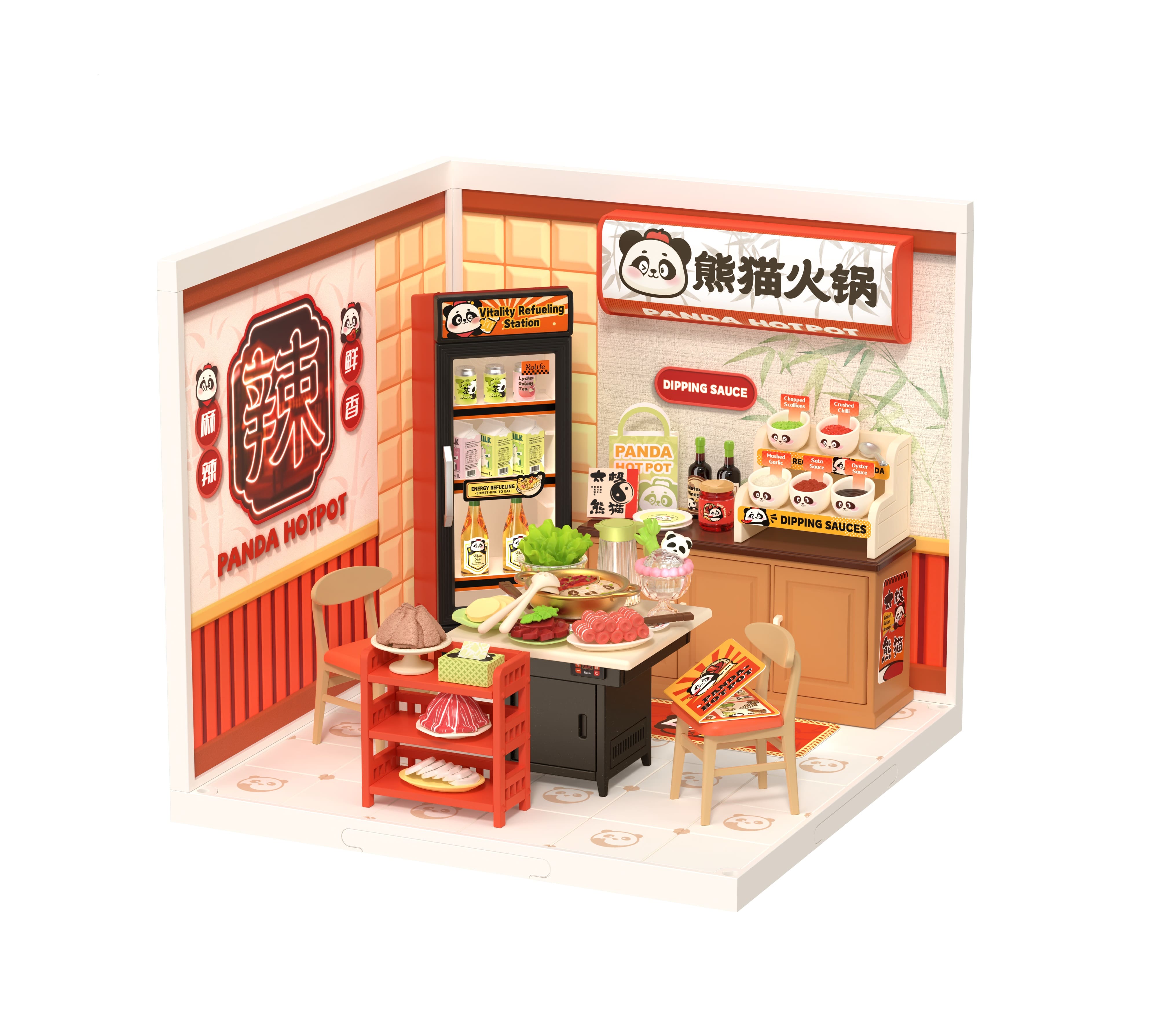 Michaels, Rolife® Super Creator Panda Hot Pot DIY Miniature Diorama – Category: Miniature Kits