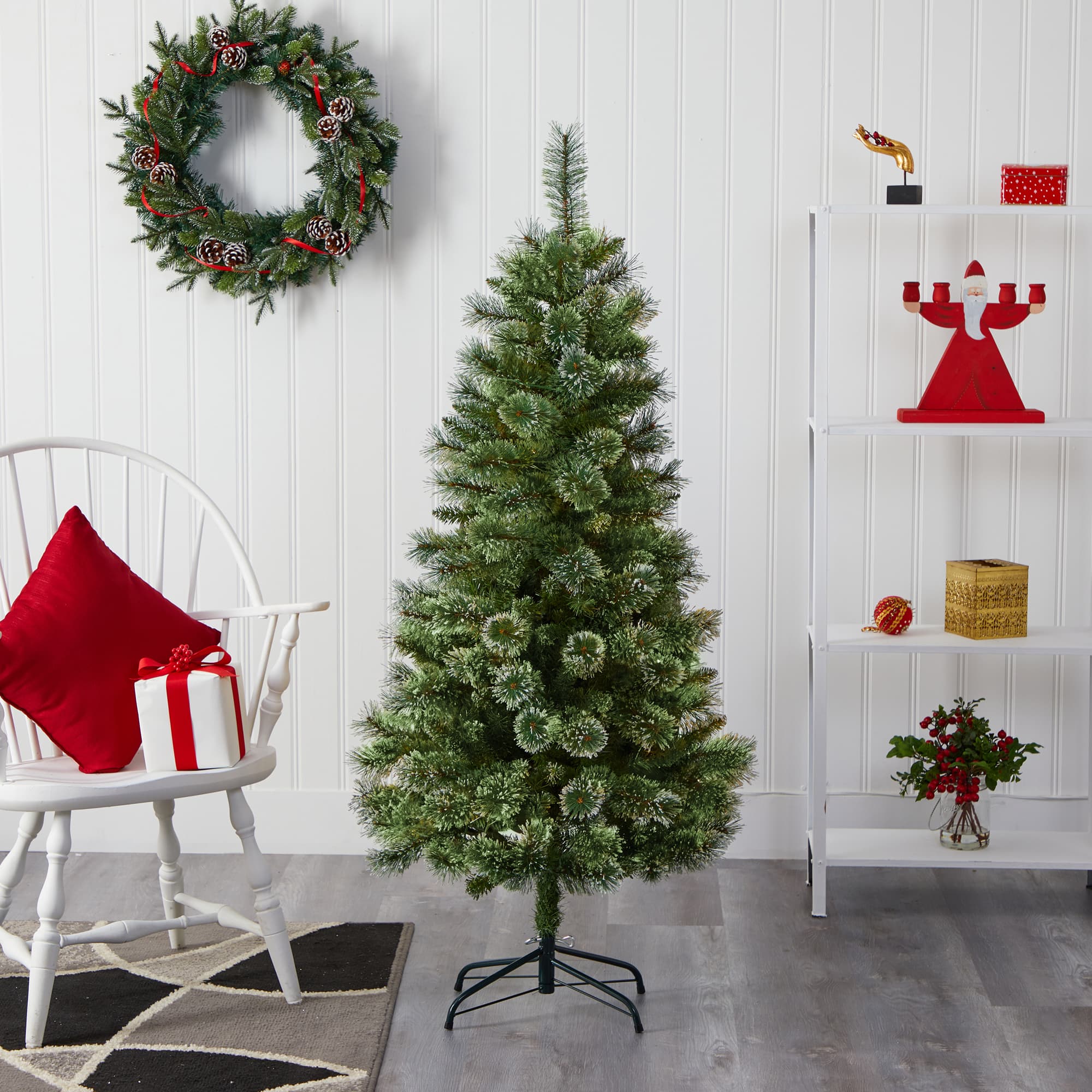 5ft. Unlit Wisconsin Slim Snow Tip Pine Artificial Christmas Tree