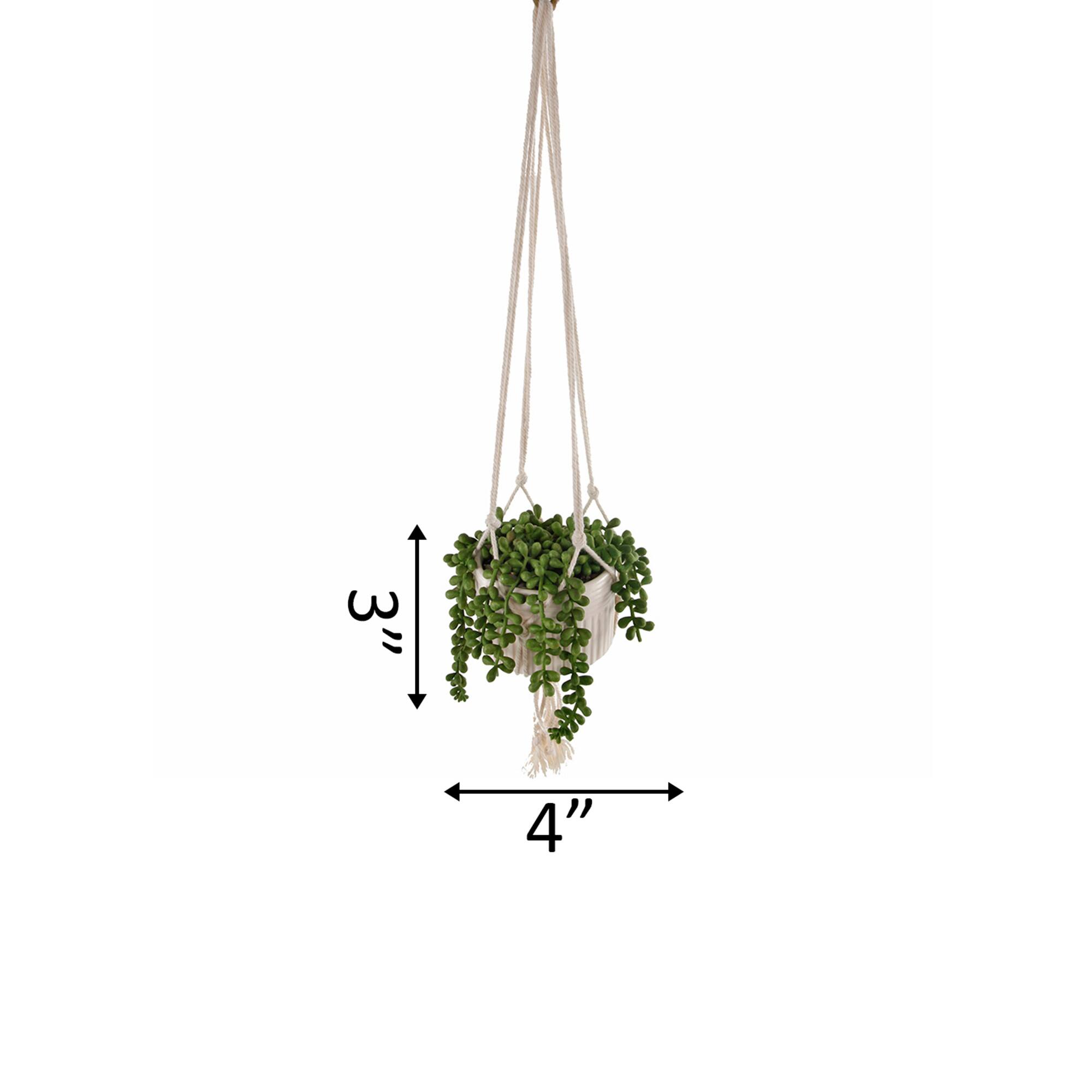Flora Bunda® 5.5" String Of Pearls Macramé Hanging Ceramic Donkey Tails 