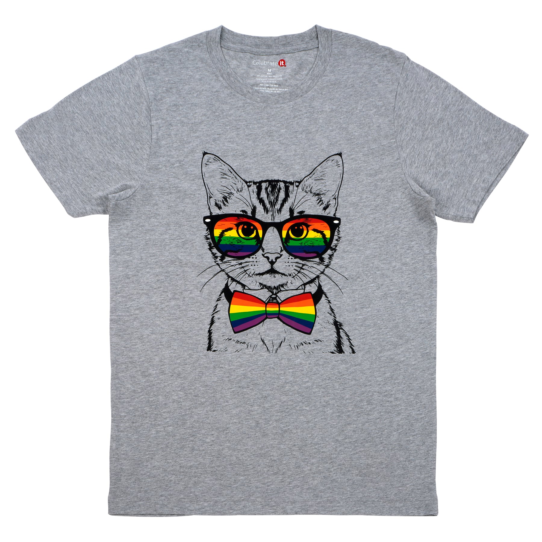 Pride Cat Short Sleeve Adult T-Shirt by Celebrate It™