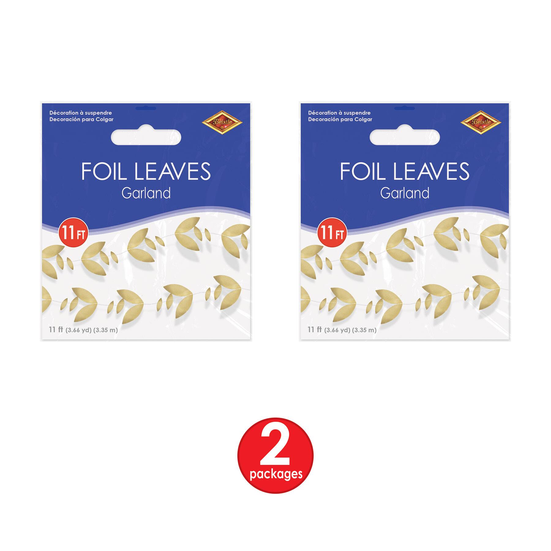 Beistle 11ft. Gold Foil Leaves Garlands, 2ct.