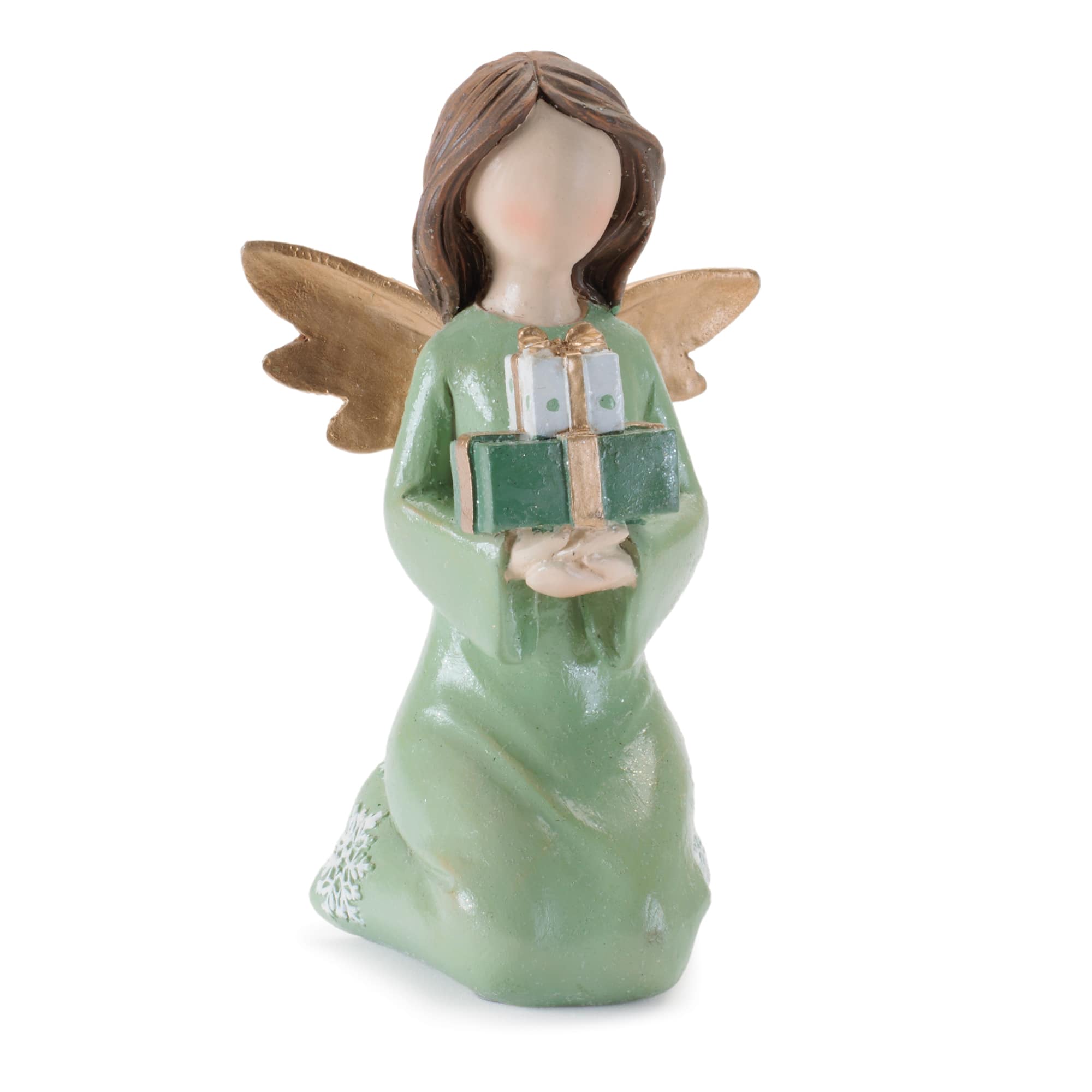 Melrose Green Angel Figurines with Gifts & Cardinal Set