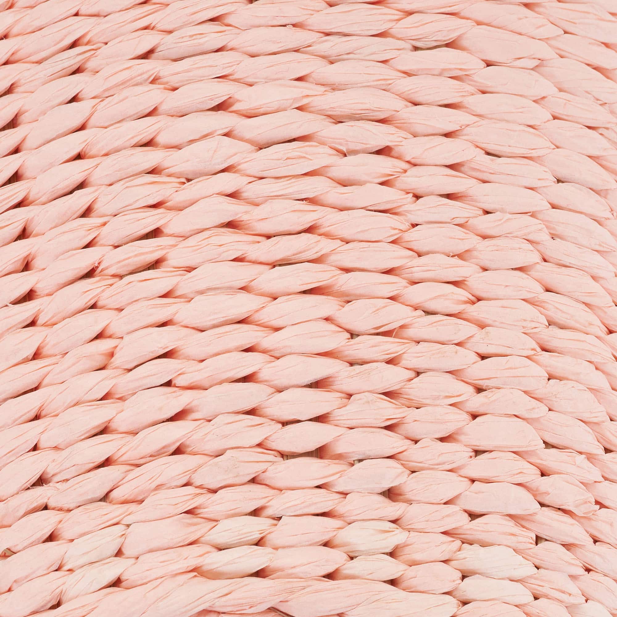 Household Essentials Pink Woven Paper Rope Waste Basket
