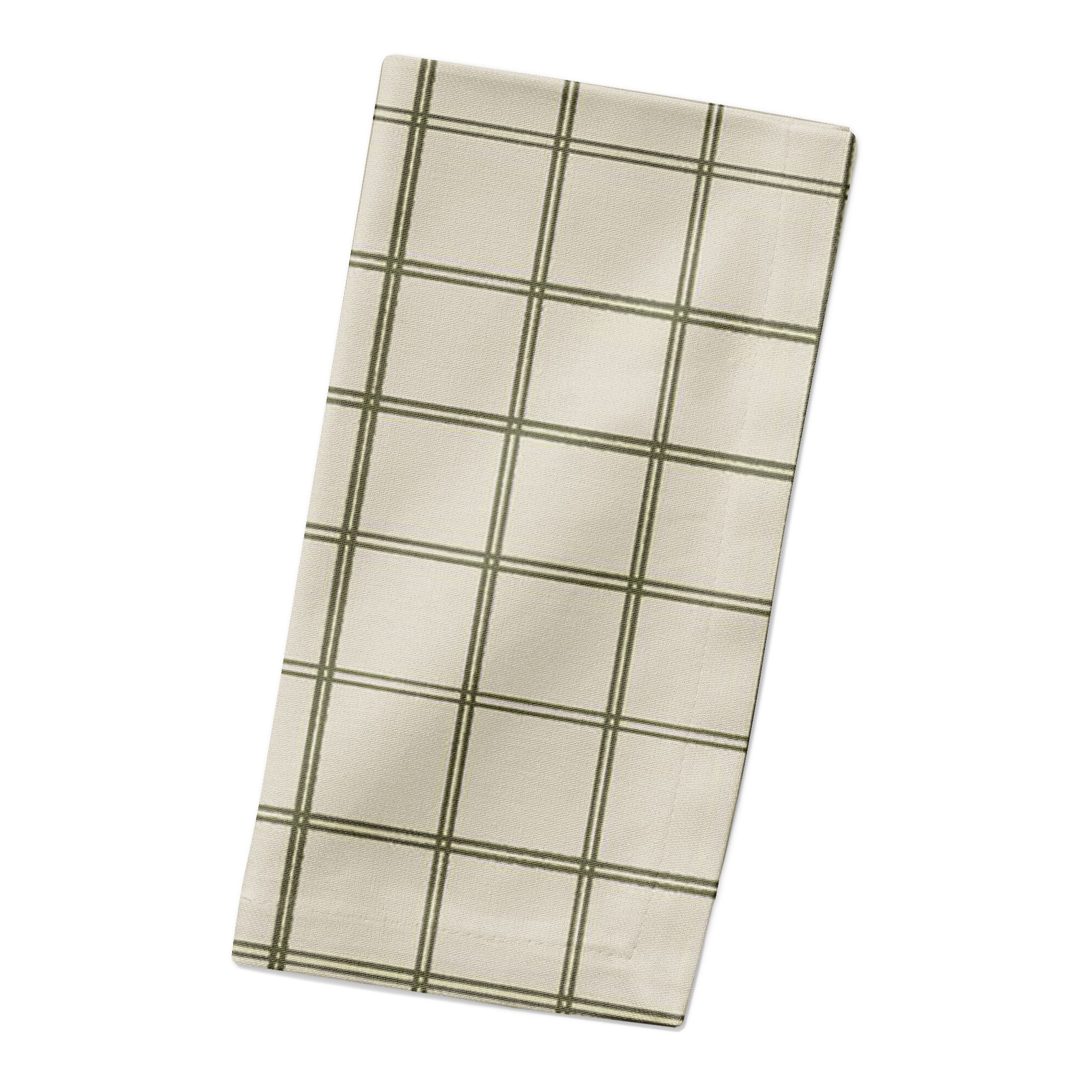 Cream Check Cotton Twill Napkin