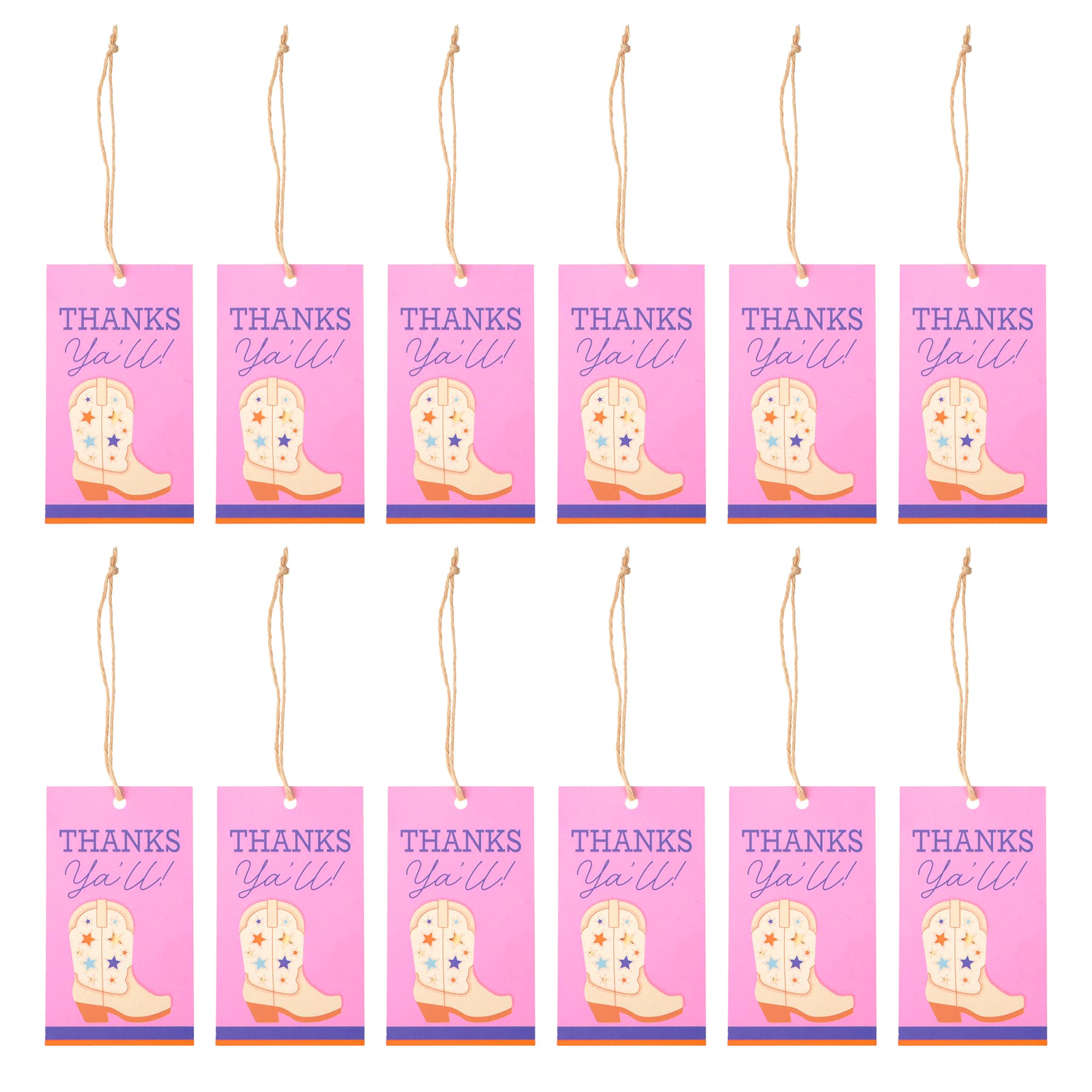 24 Packs: 12 ct. (288 total) Western Thanks Gift Tags by Celebrate It™
