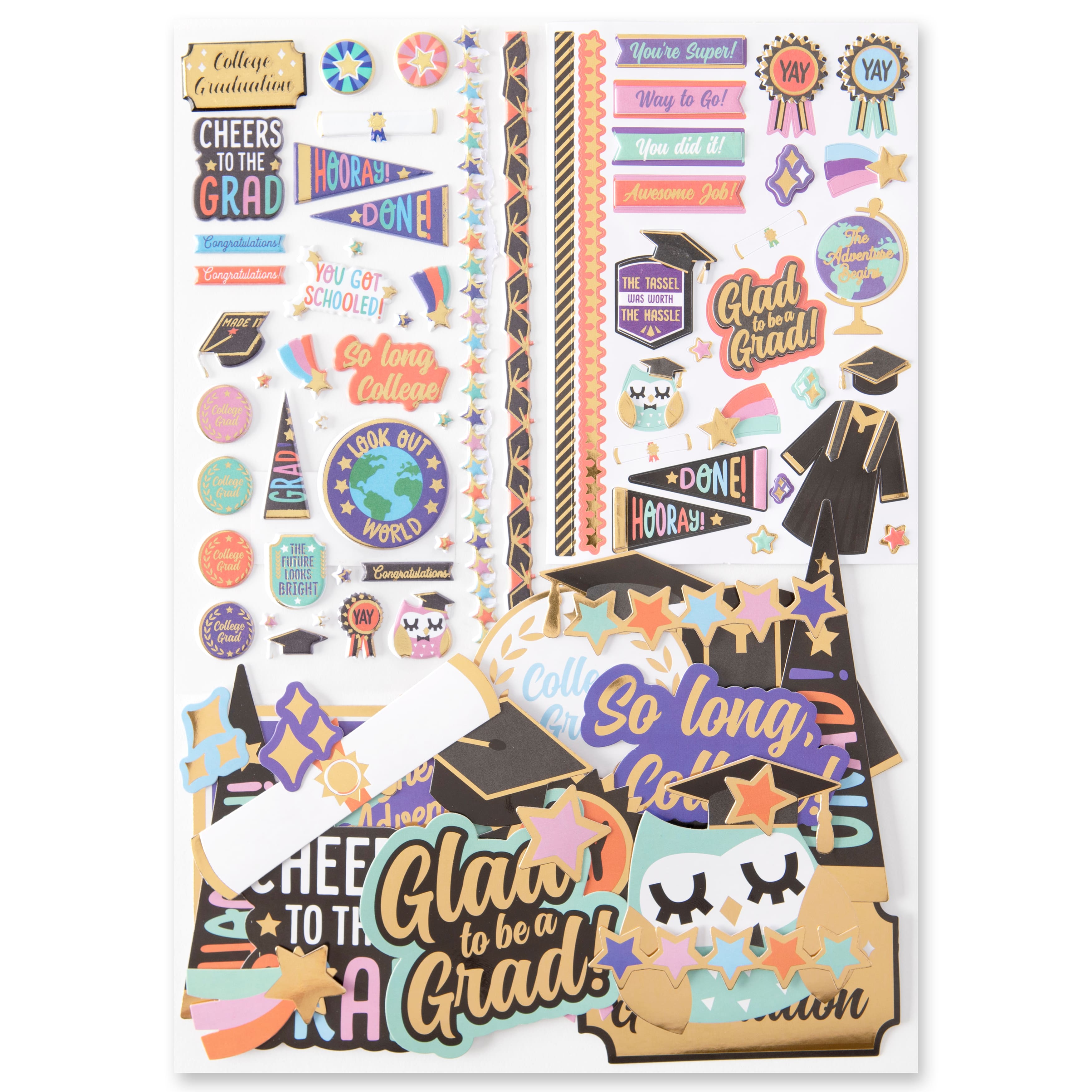 12 Pack: College Graduate Sticker Flip Pack by Recollections™
