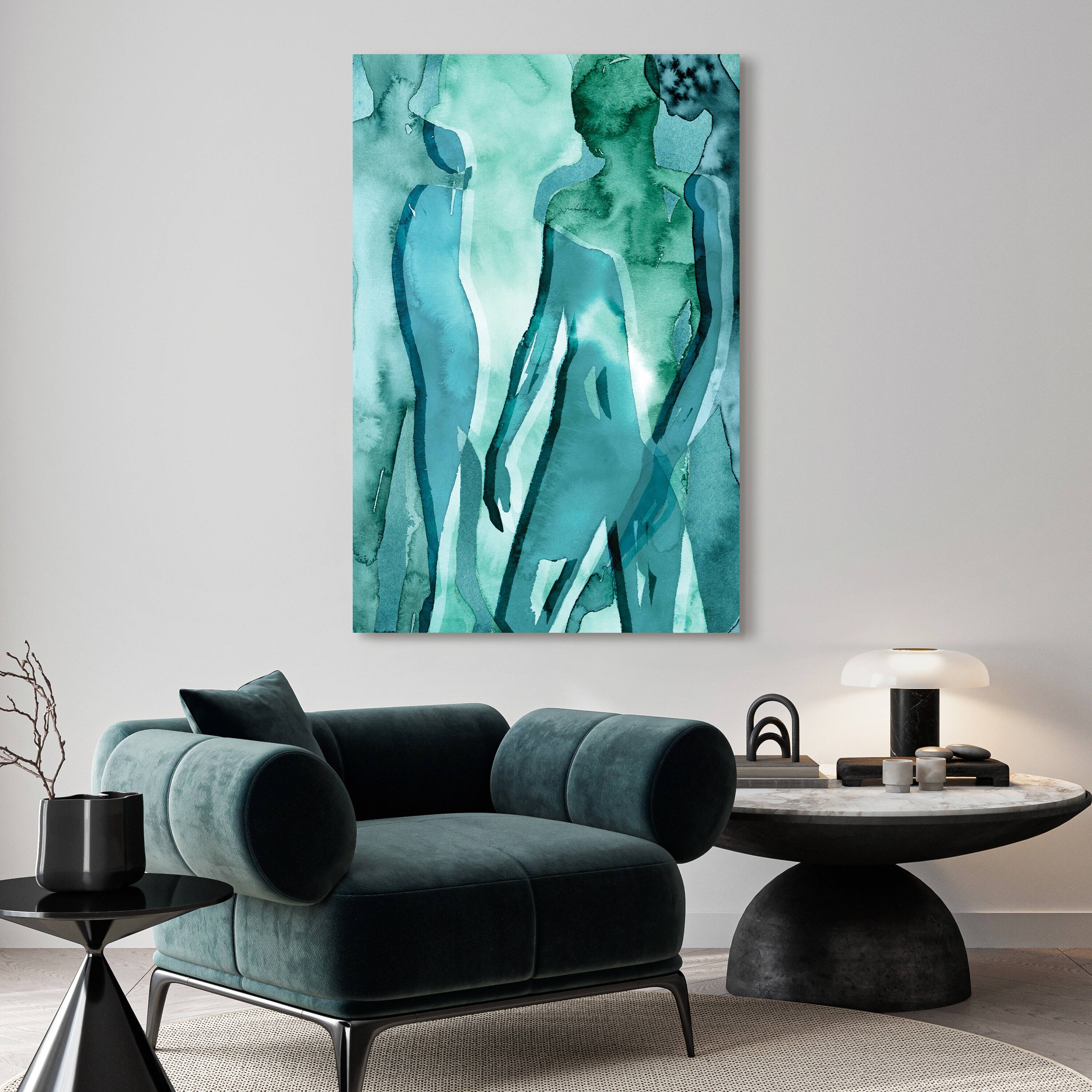 Empire Art Direct 48" x 32" Water Women II Frameless Free Floating Tempered Glass Wall Art