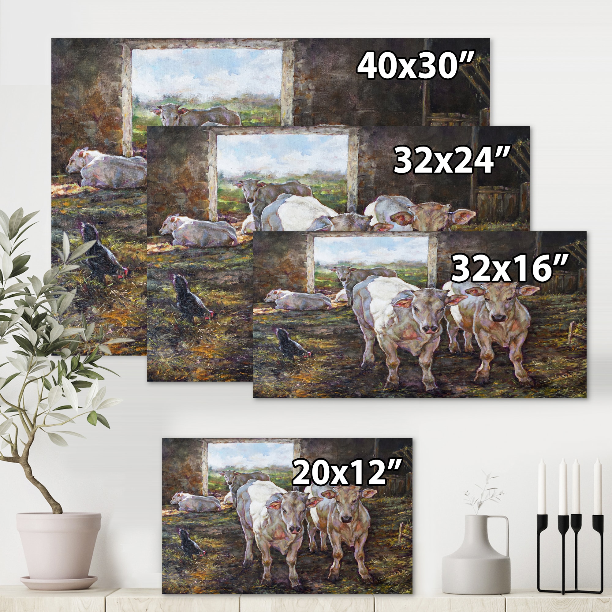 Designart - Two Cows In The Stable
