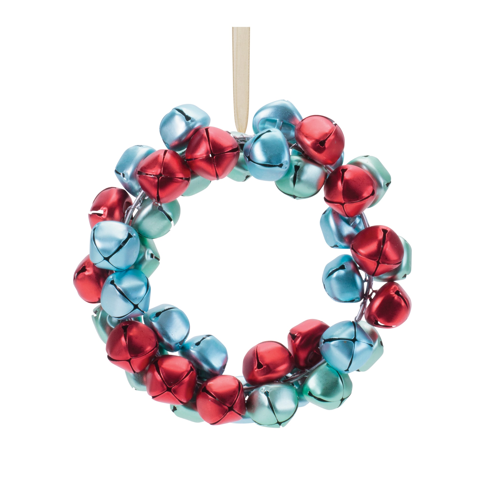 5.5" Metal Sleigh Bell Wreath Ornaments, 12ct.