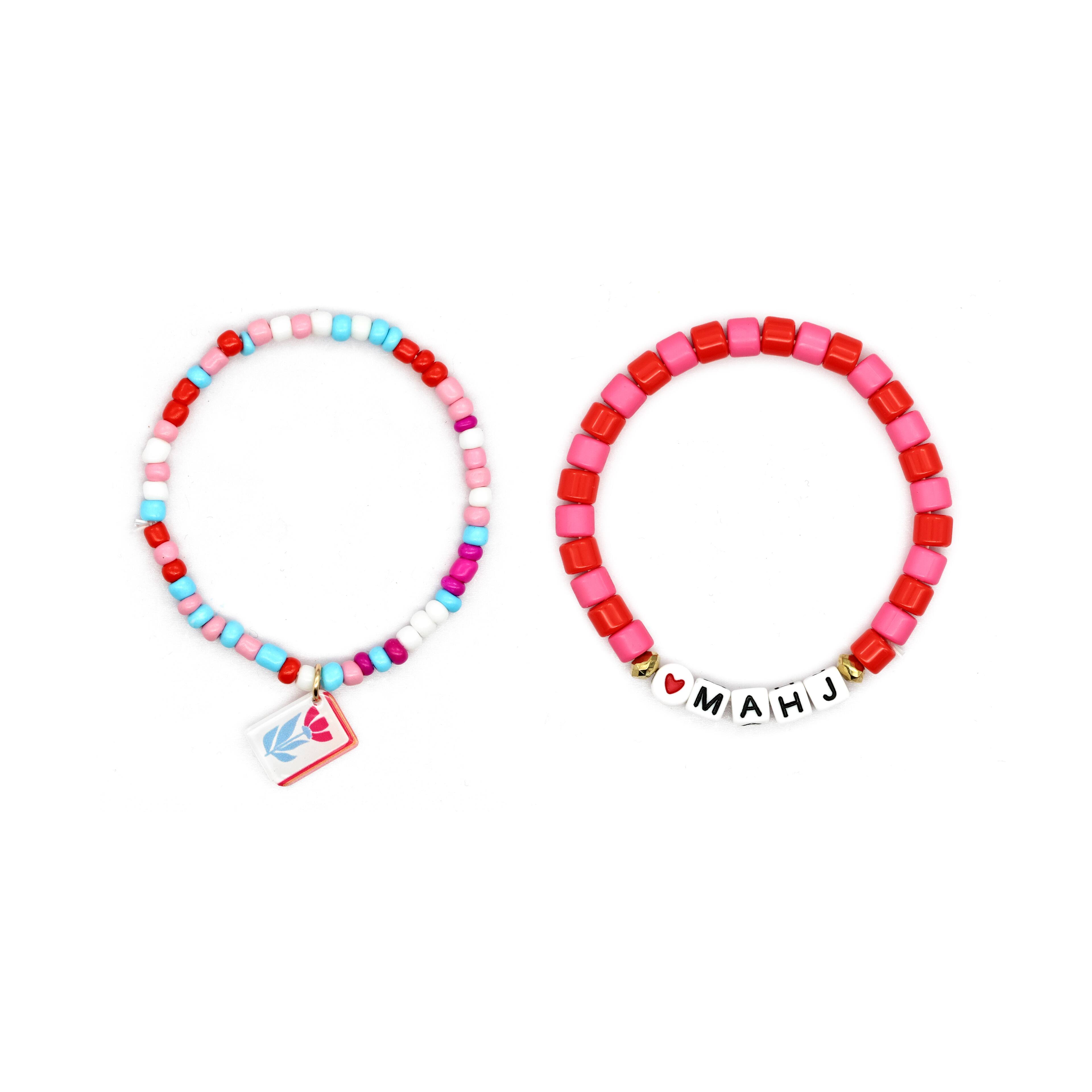 Mahjong Red Bracelet Set by Fab Finds