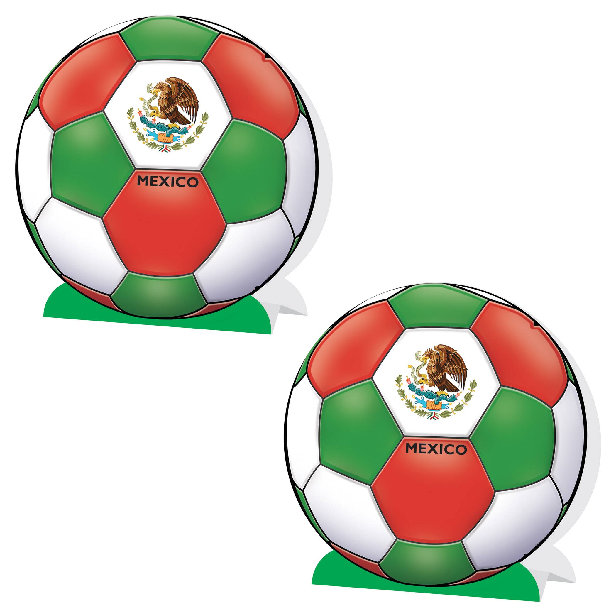 9.25" Mexico 3D Soccer Ball Centerpieces, 2ct.