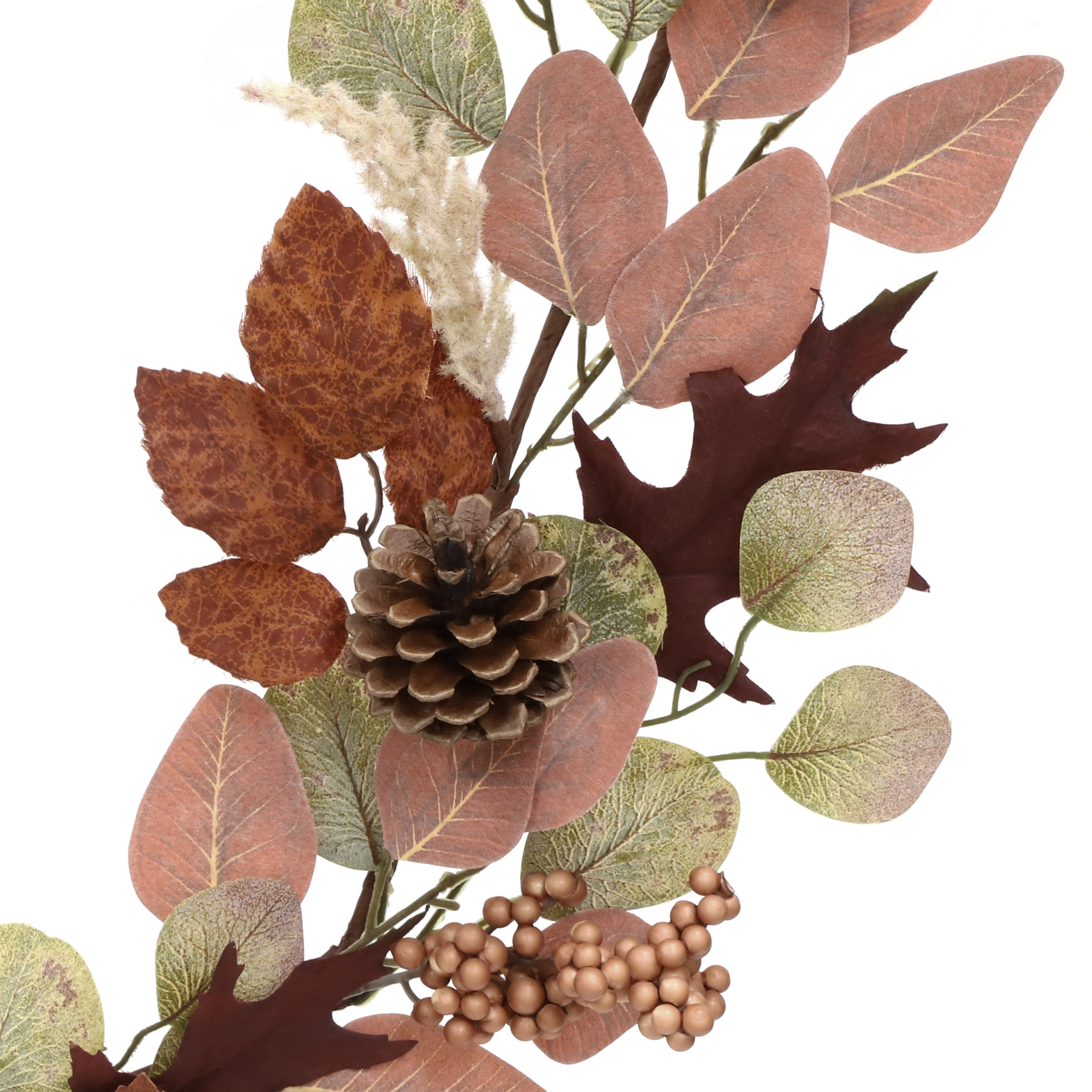 6ft. Pink, Brown & Green Fall Leaves & Pinecone Mix Garland by Ashland®