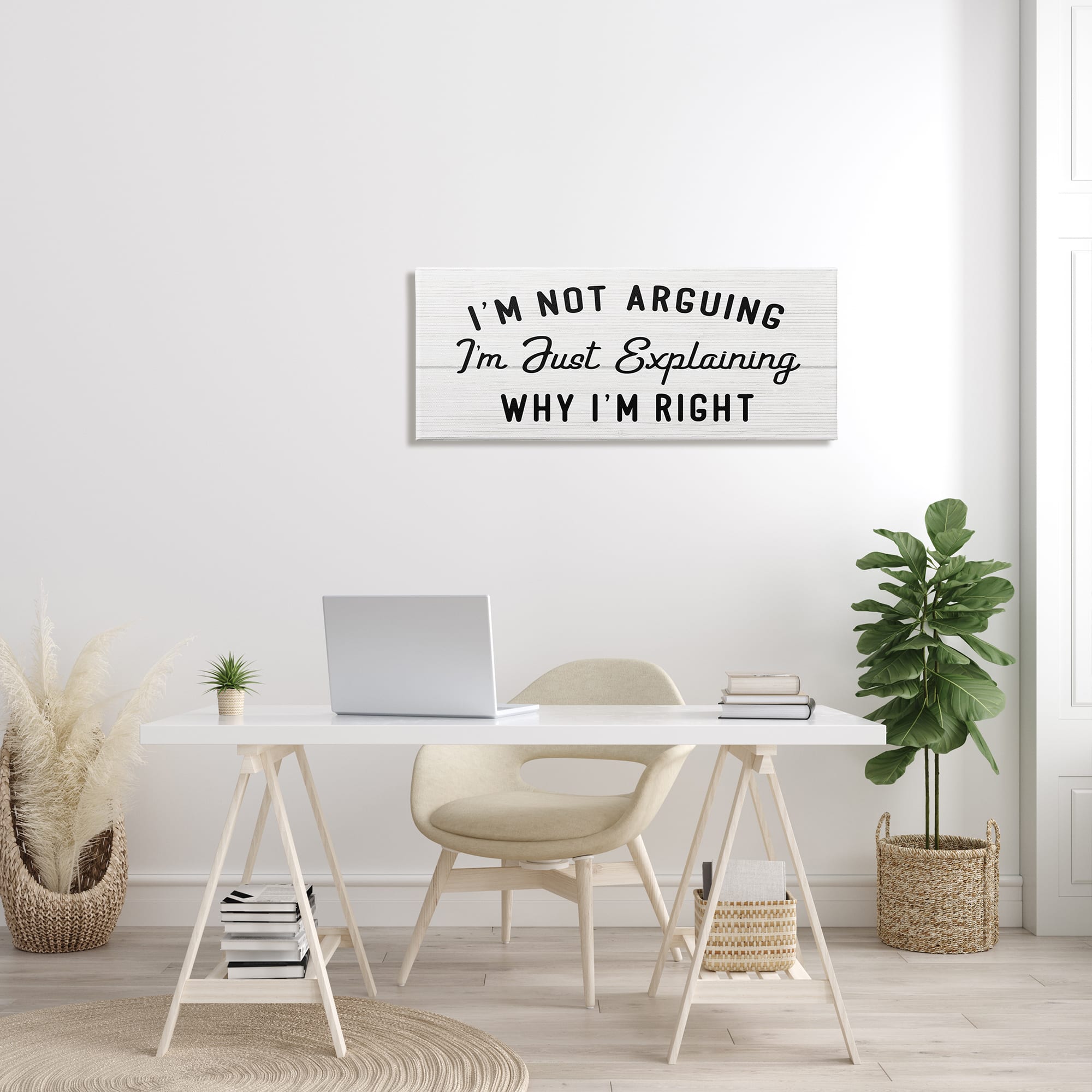 Stupell Industries Not Arguing Explaining Why I'm Right Funny Phrase Canvas Wall Art