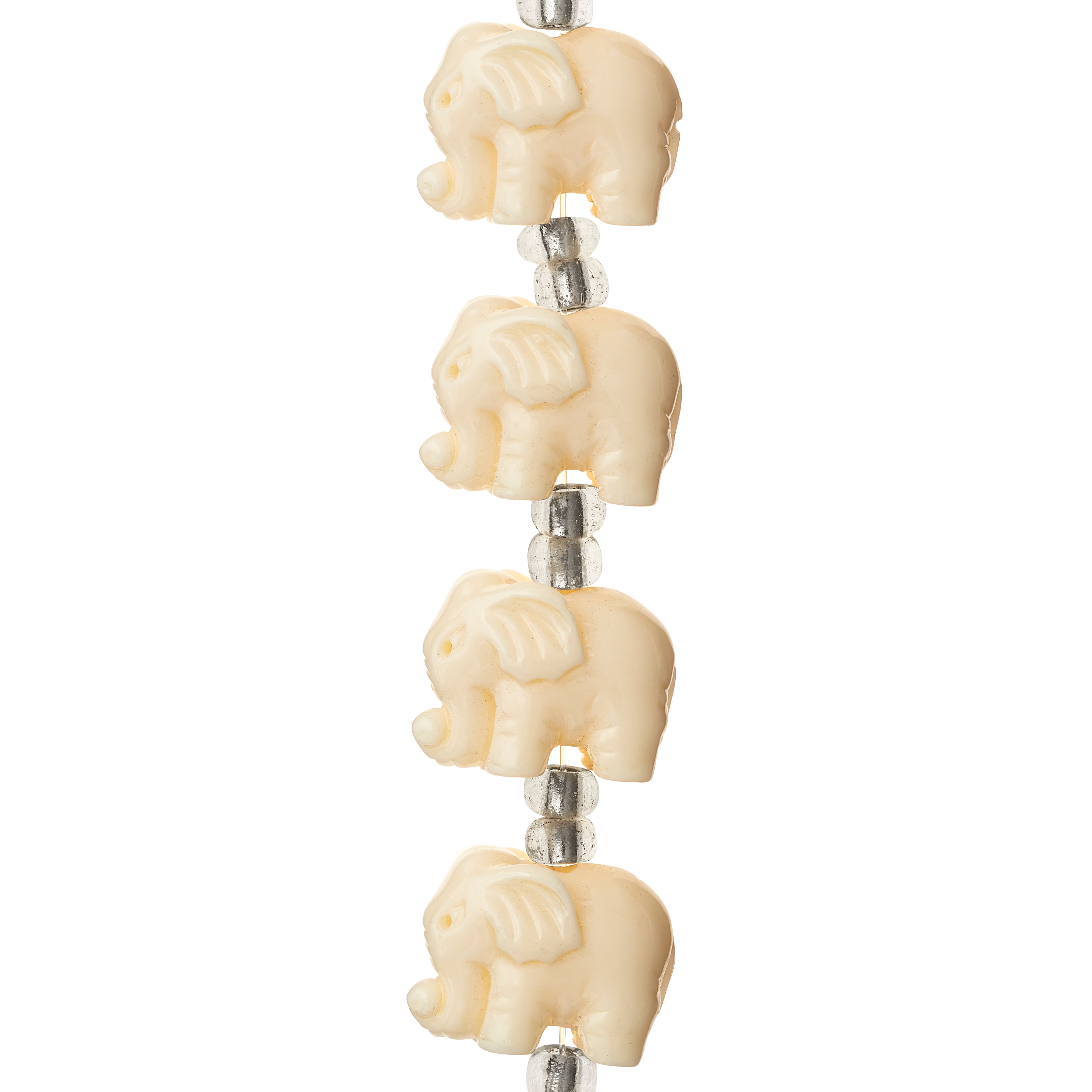 White Reconstituted Stone Elephant Beads, 15mm by Bead Landing™