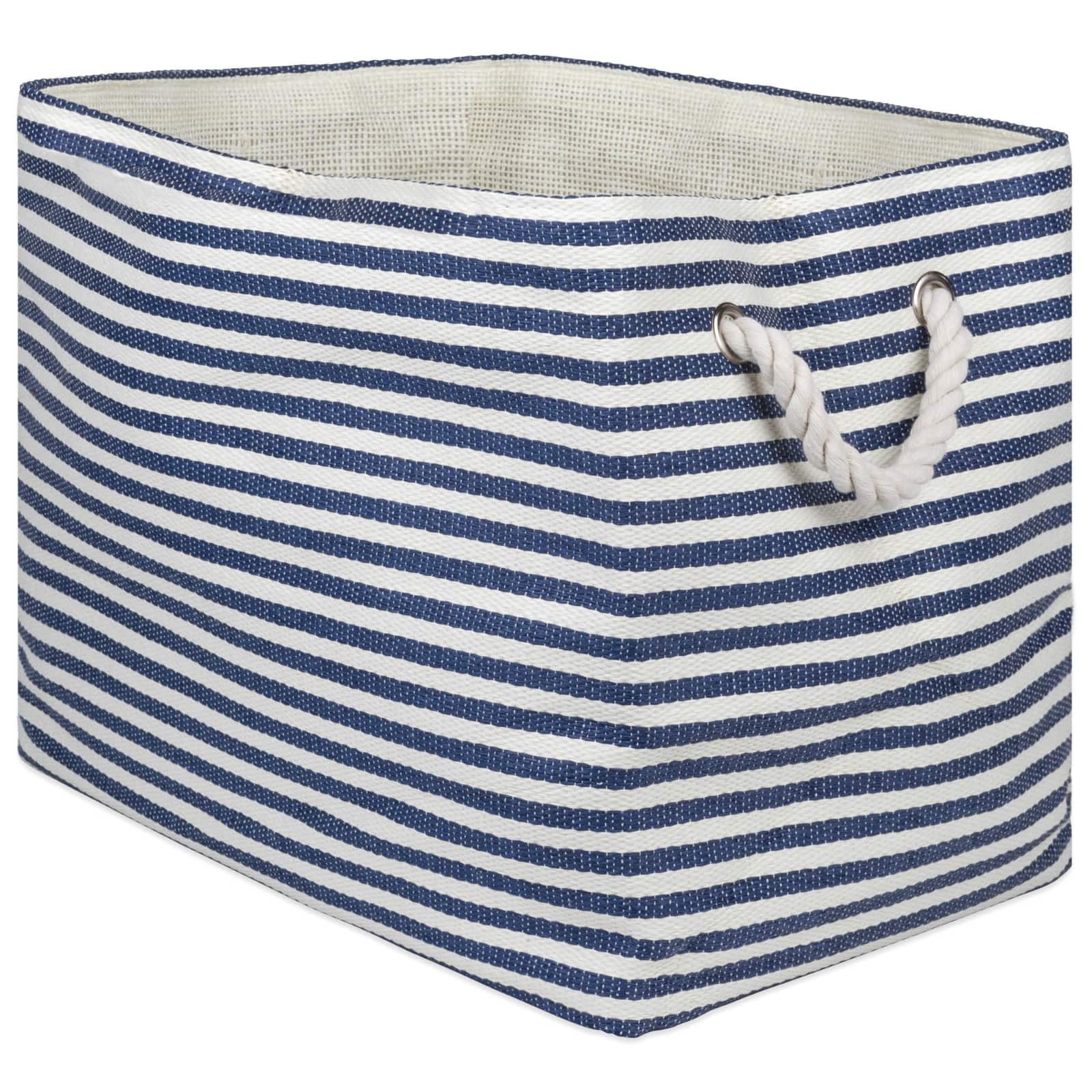 DII® Pinstripe Rectangle Woven Paper Storage Bin
