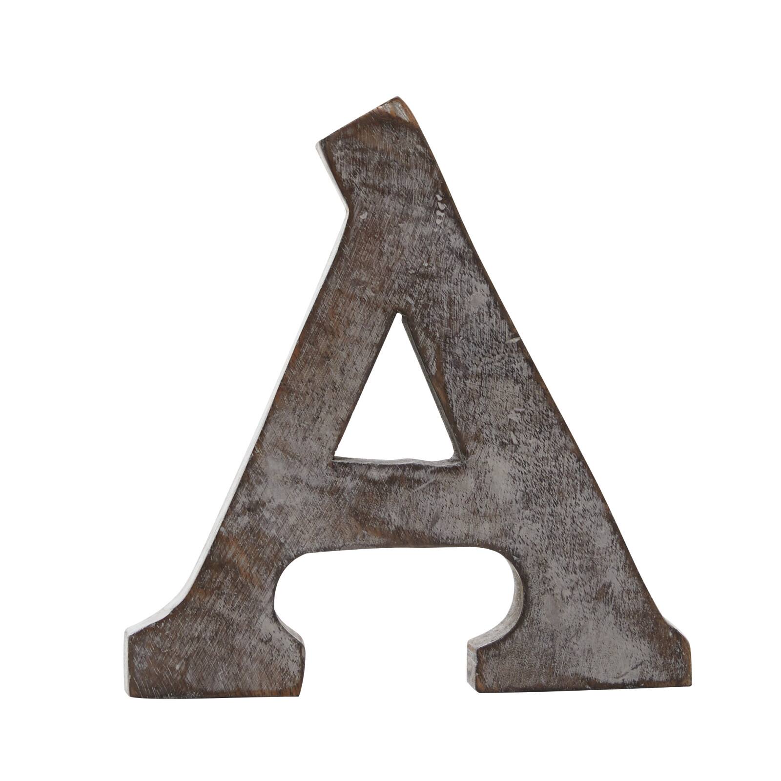 8" Brown Mango Wood Letter Set