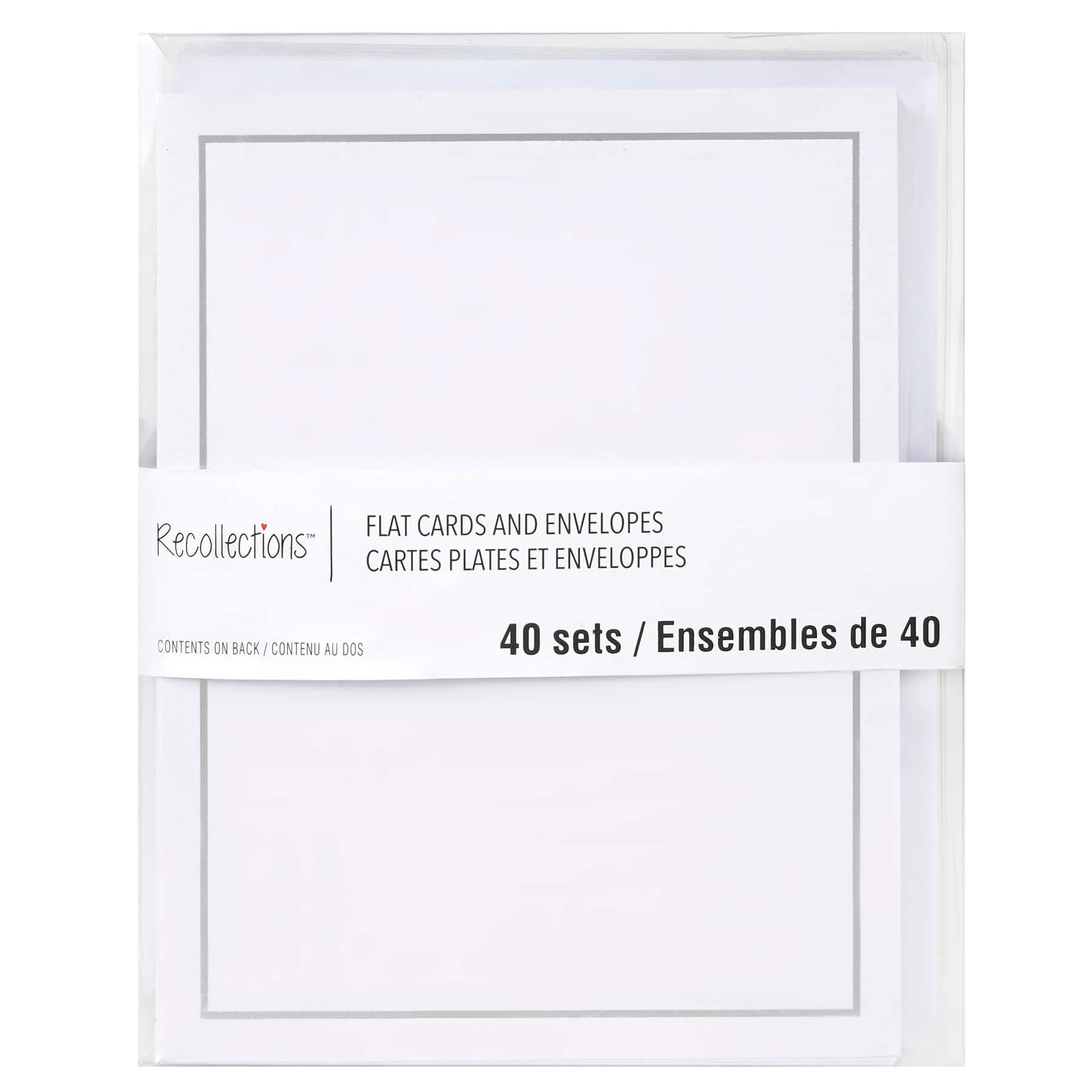 Silver Border Flat Cards & Envelopes by Recollections™, 4.25" x 5.5"