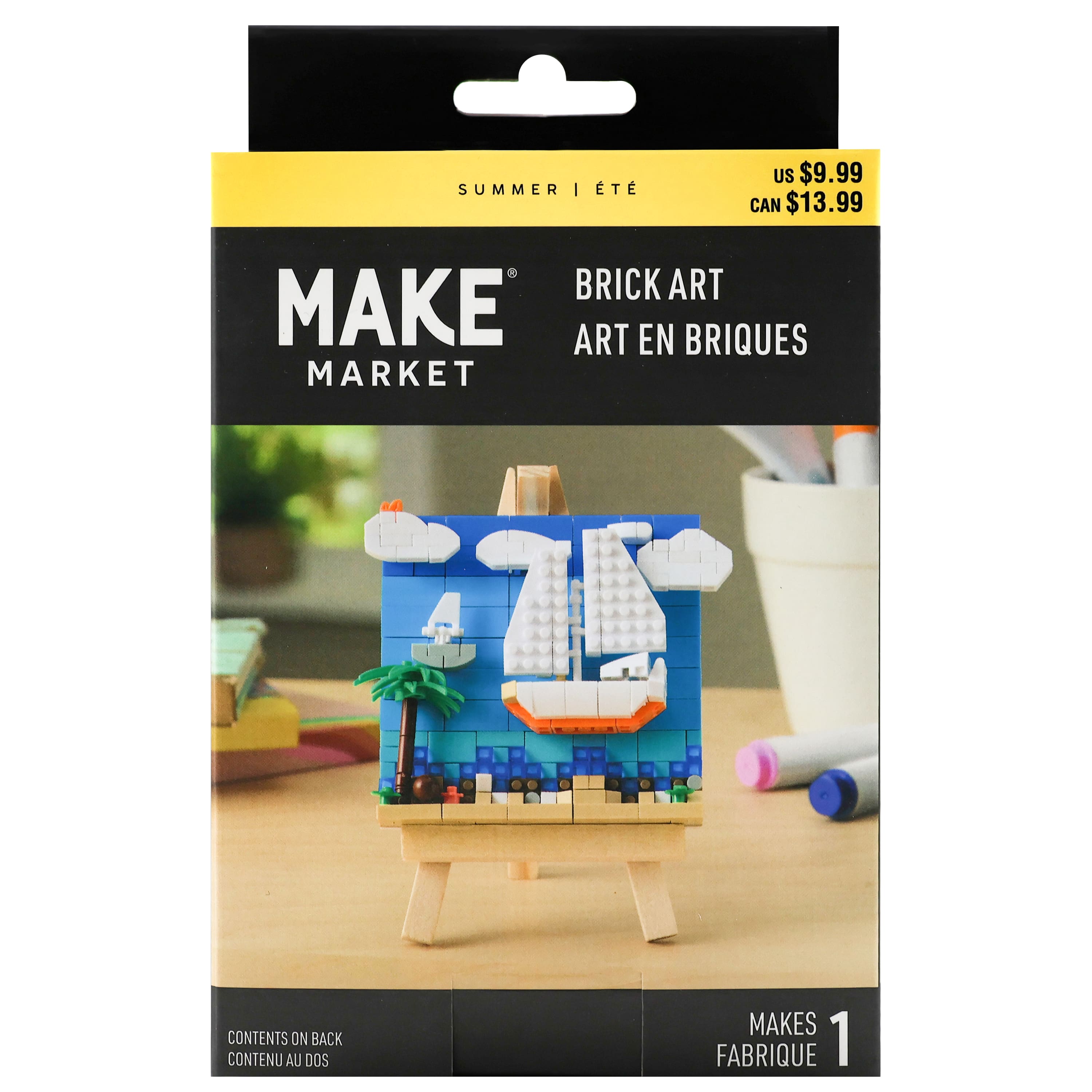 Sailboats Brick Art Kit with Wooden Easel by Make Market®