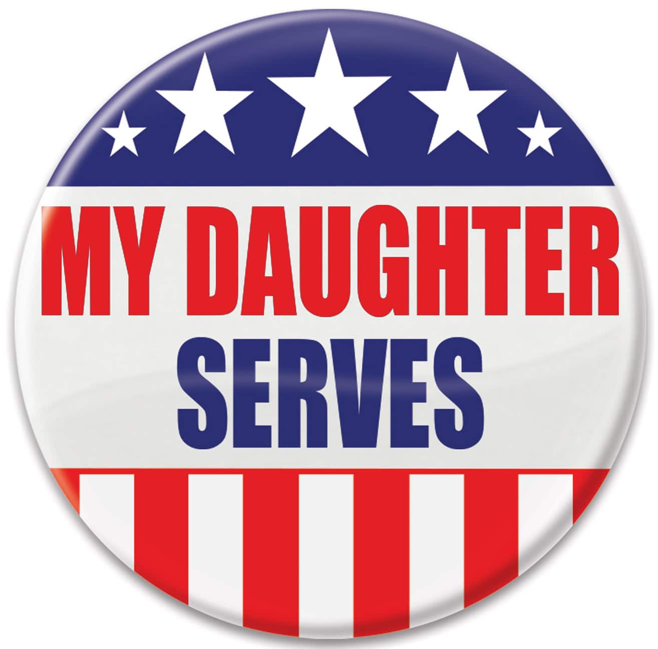 Beistle 2" Red, White & Blue My Daughter Serves Buttons, 6ct.