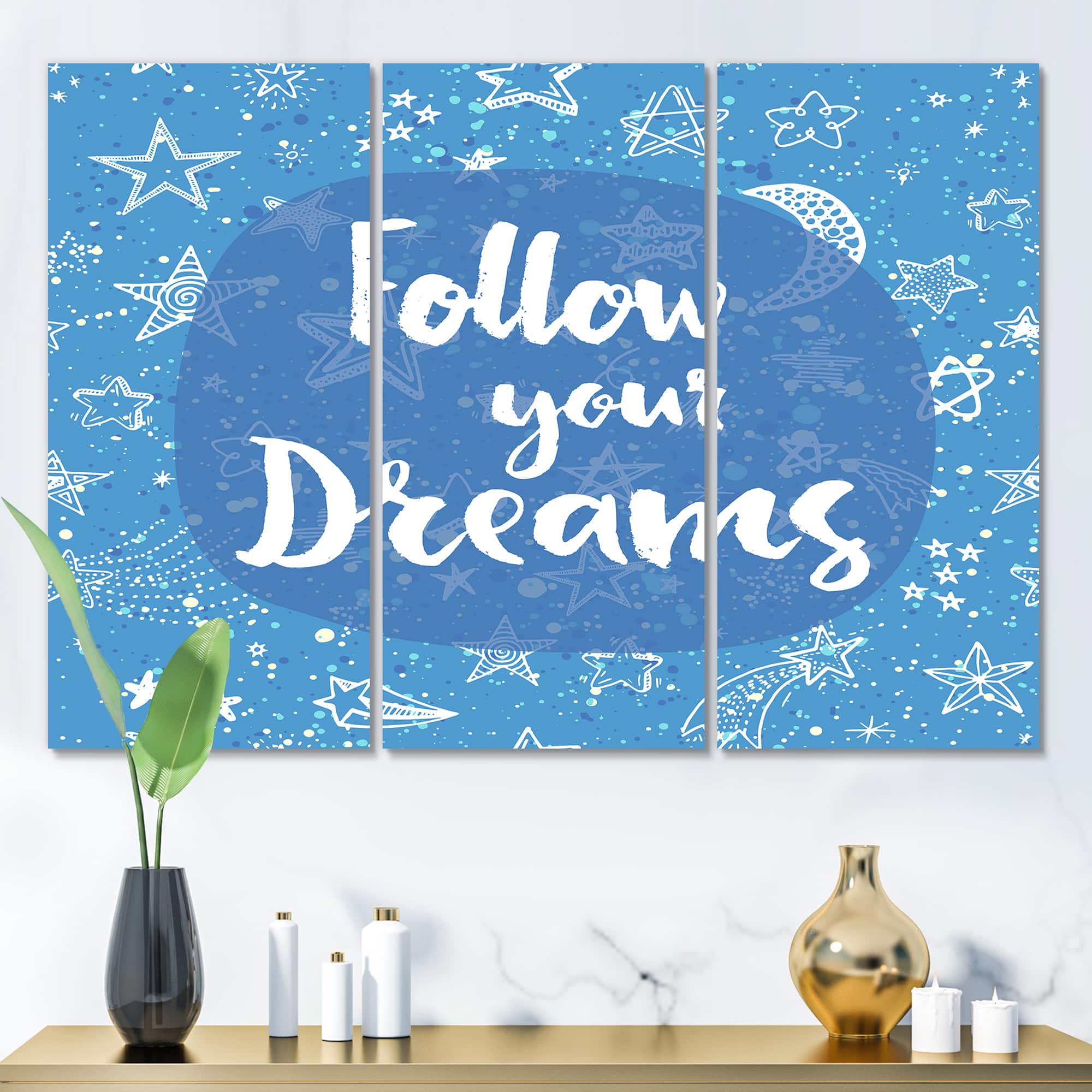 Designart - Follow Your Dreams II - Modern Canvas Wall Art Print