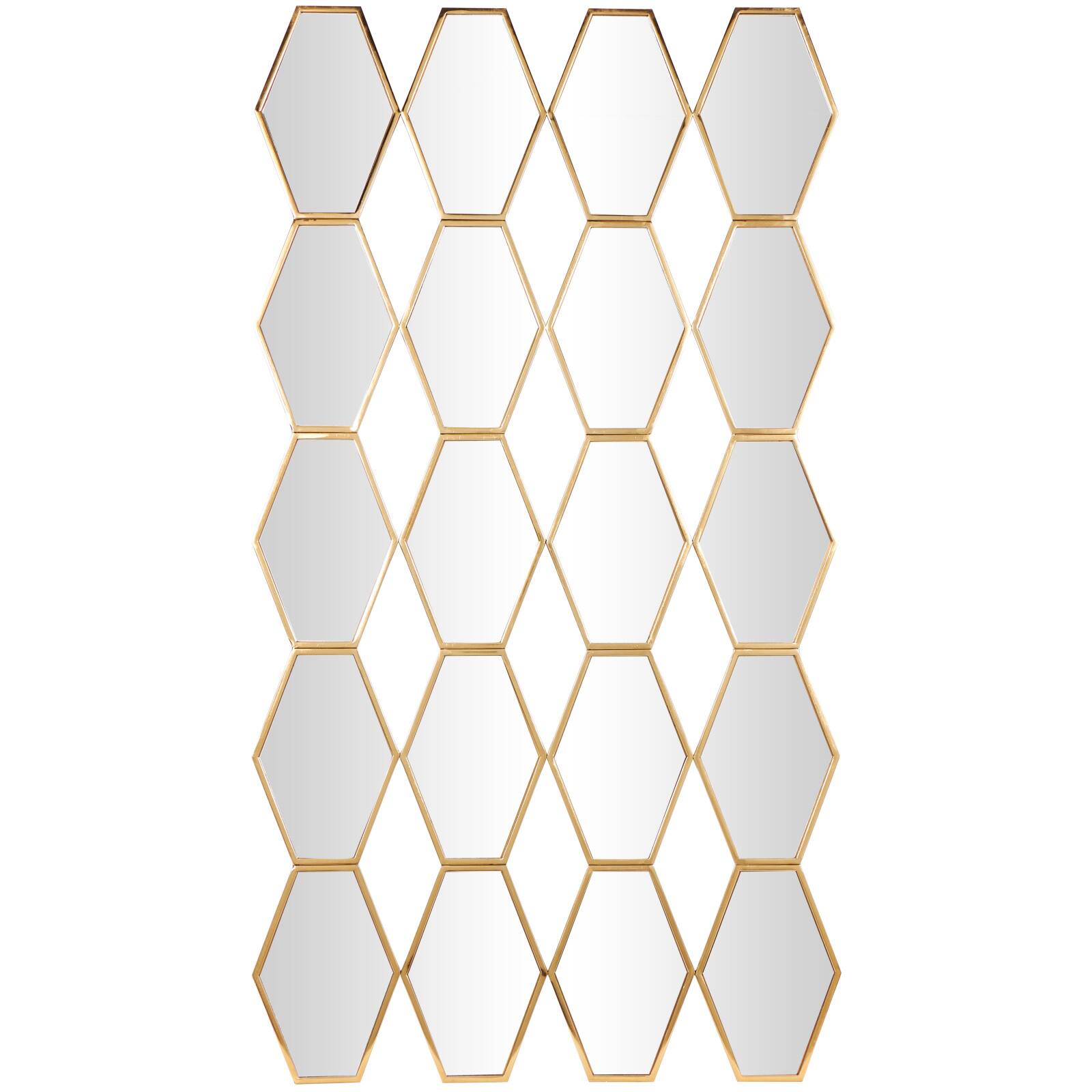Gold Diamond & Hexagon Wall Mirror