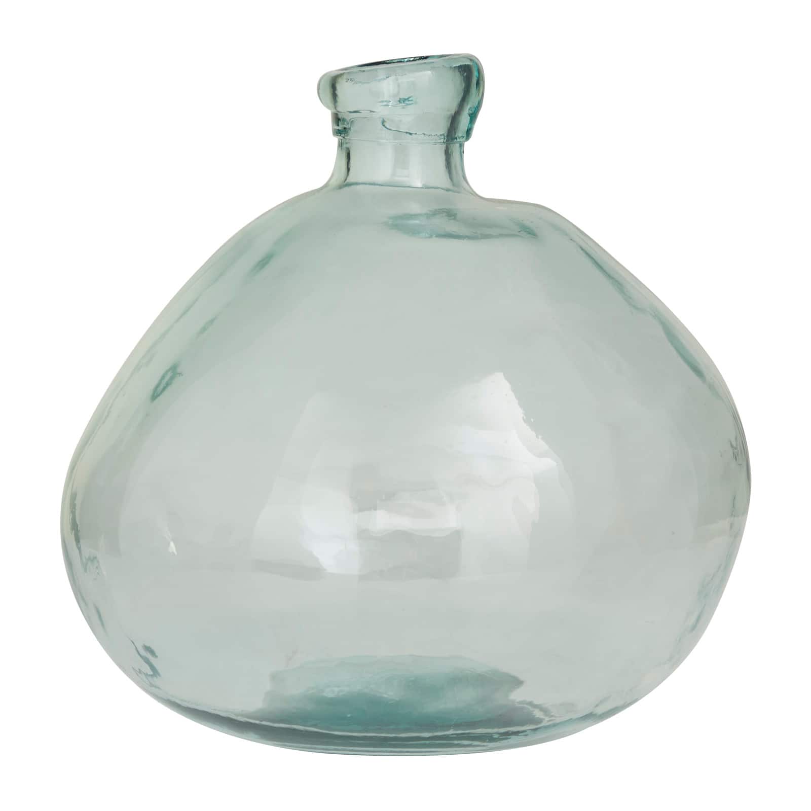 Blue Recycled Glass Handmade Spanish Vase 13" x 13" x 13"