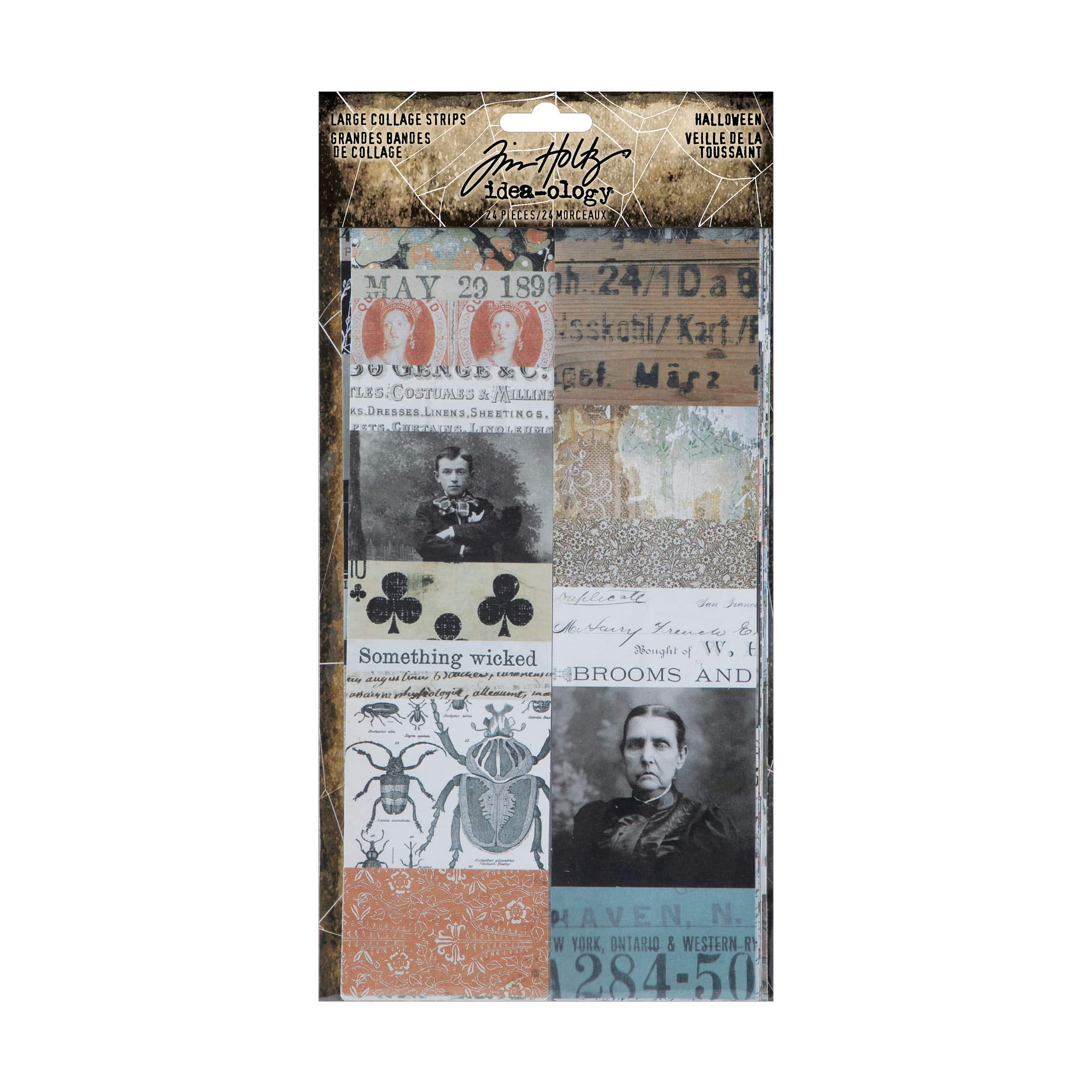 Tim Holtz® Idea-Ology 2.25" x 9" Halloween Collage Paper Strips, 24ct.