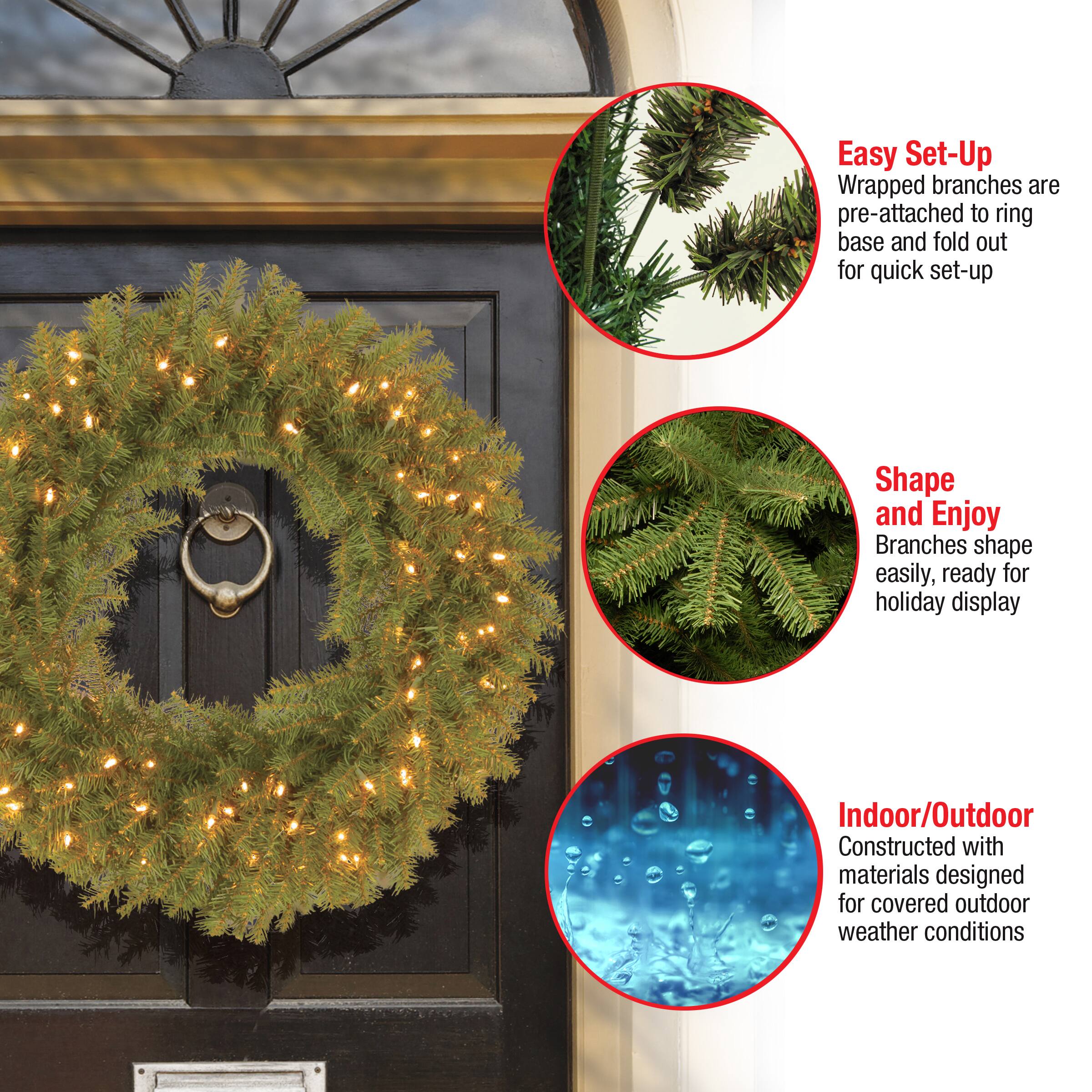 30" LED Norwood Fir Wreath