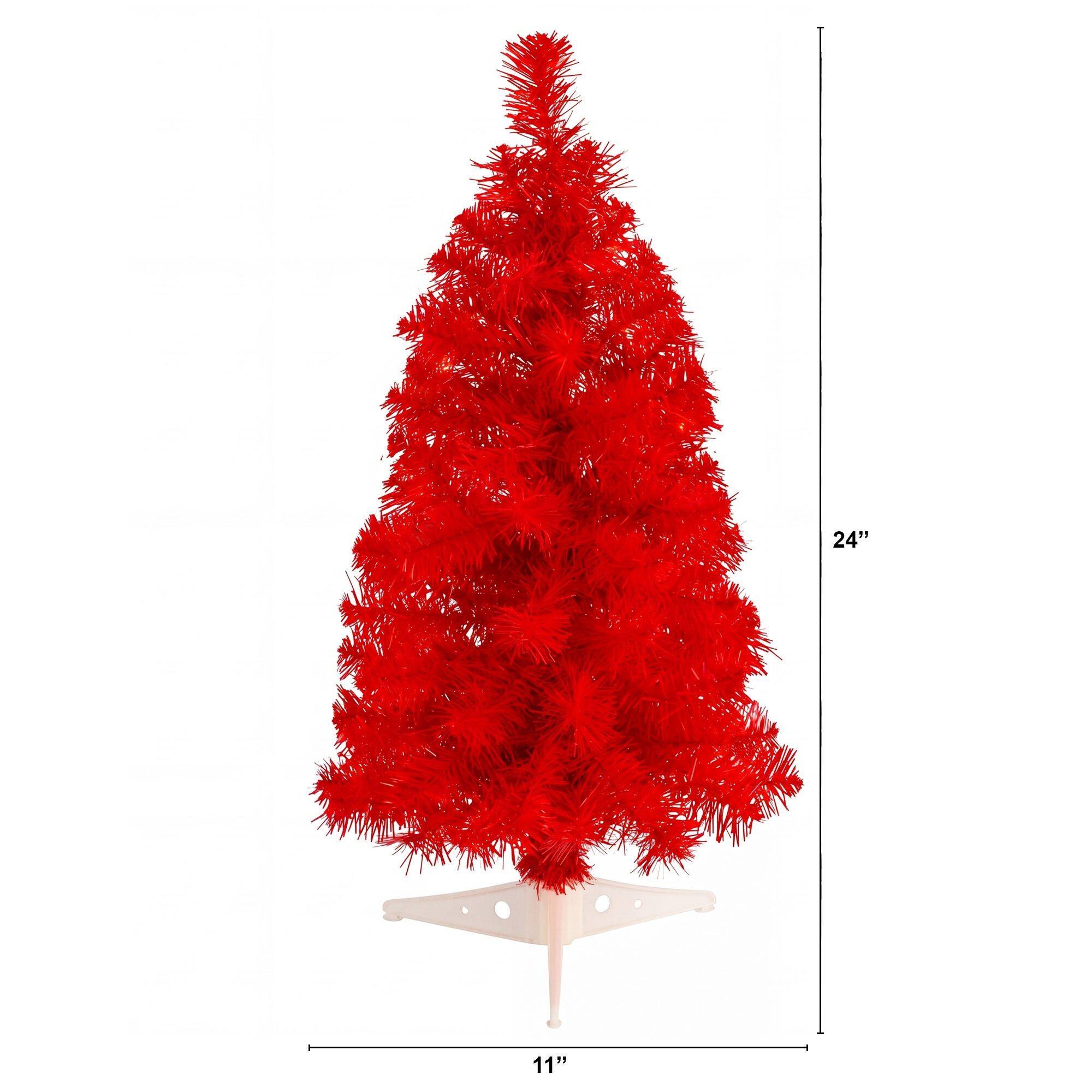 Nearly Natural 2ft. Unlit Red Artificial Christmas Tree