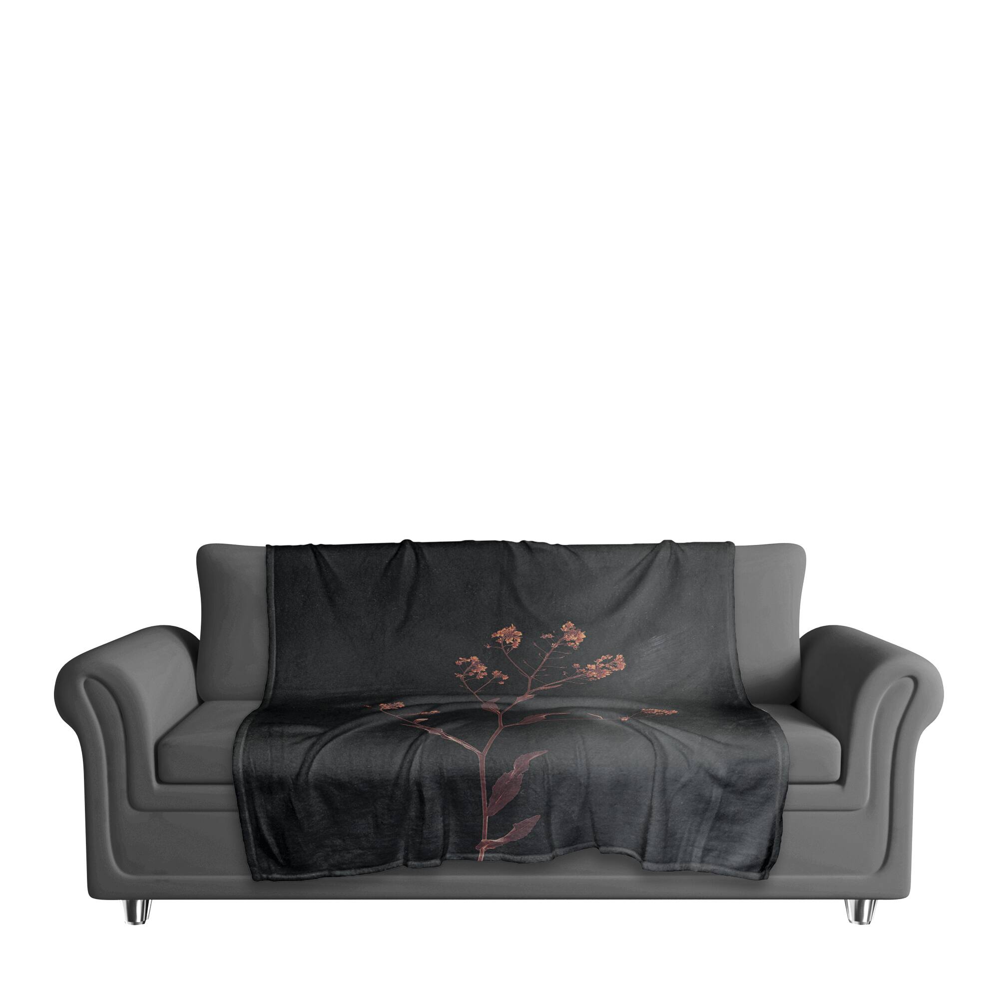 50" x 60" Spicy Botanical Coral Fleece Blanket