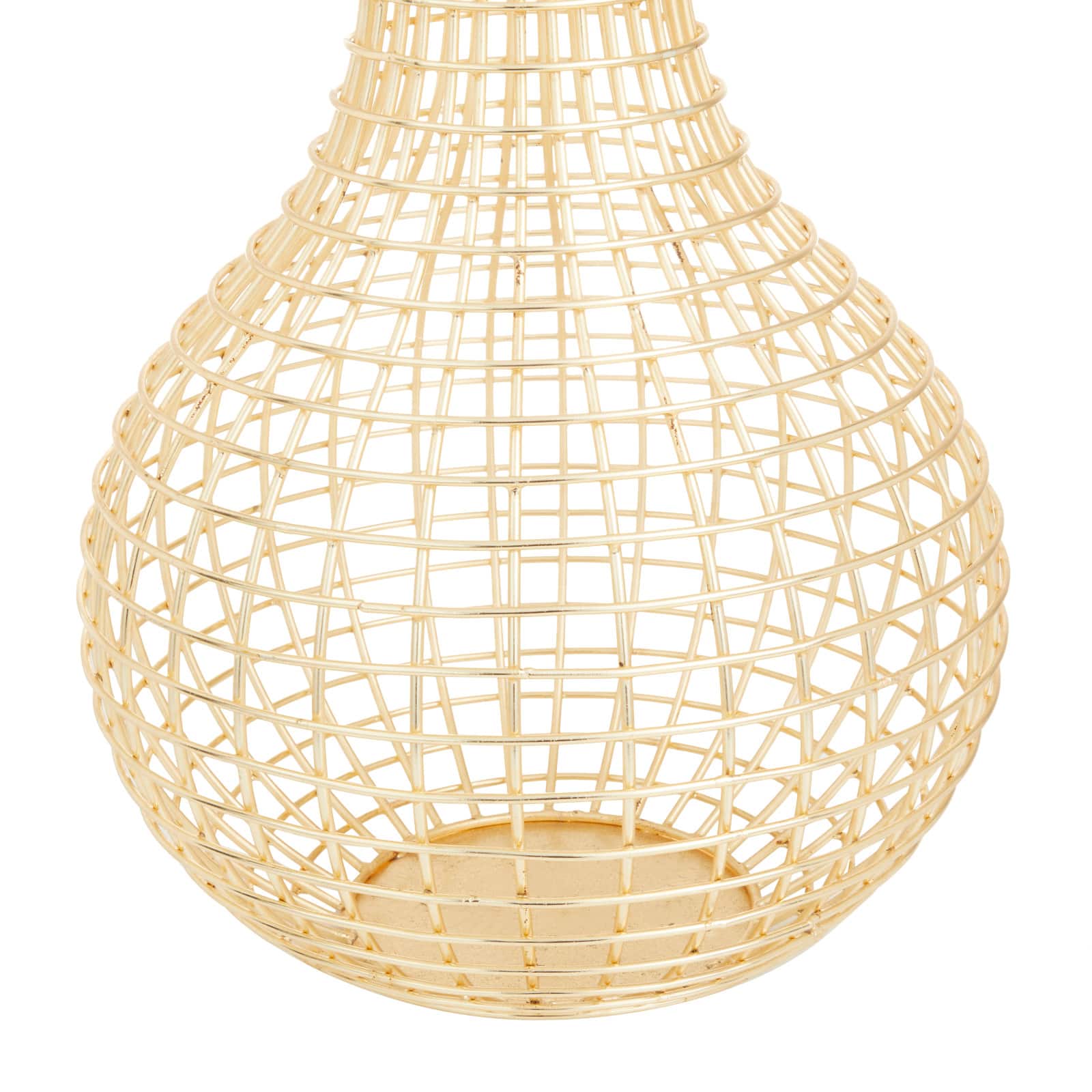 CosmoLiving by Cosmopolitan Gold Iron Modern Vase, 14" x 13" x 13"