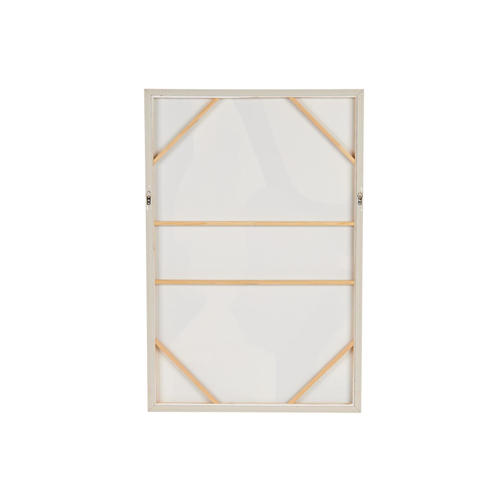 48" x 32" Brown Wooden Geometric Abstract Overlapping Circle Decorative Wall Art with Cream Accents