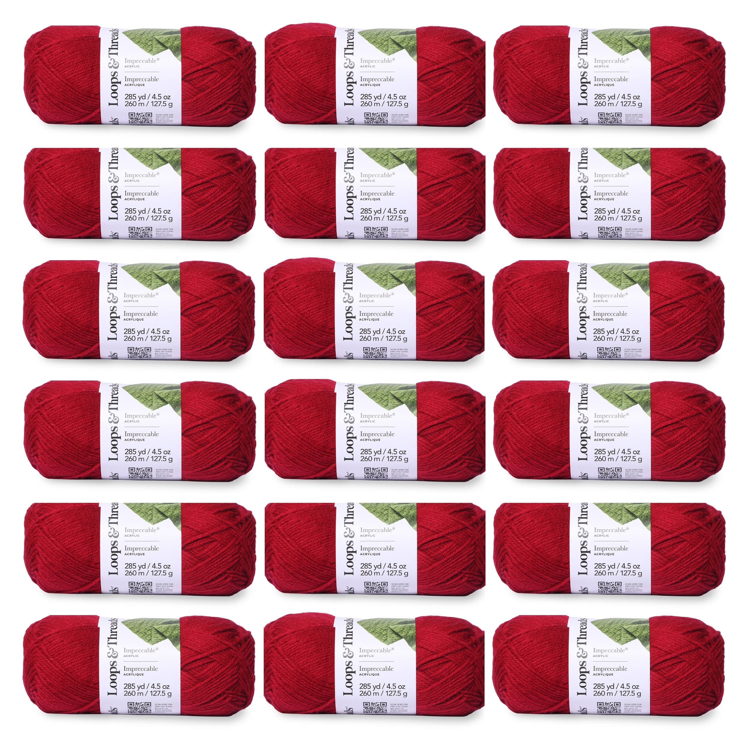 18 Pack: Impeccable® Solid Yarn by Loops & Threads®