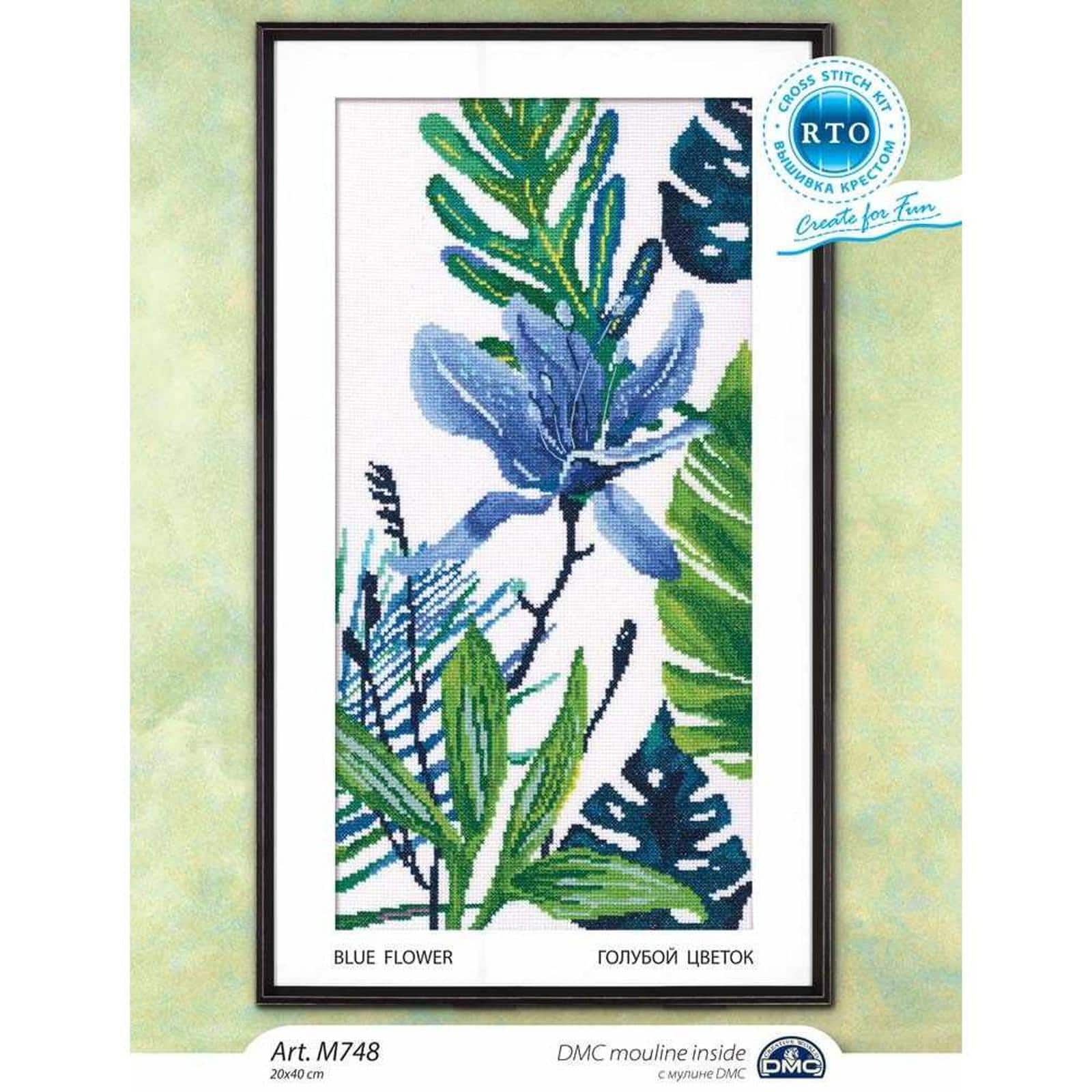 RTO Blue Flower 2 Counted Cross Stitch Kit