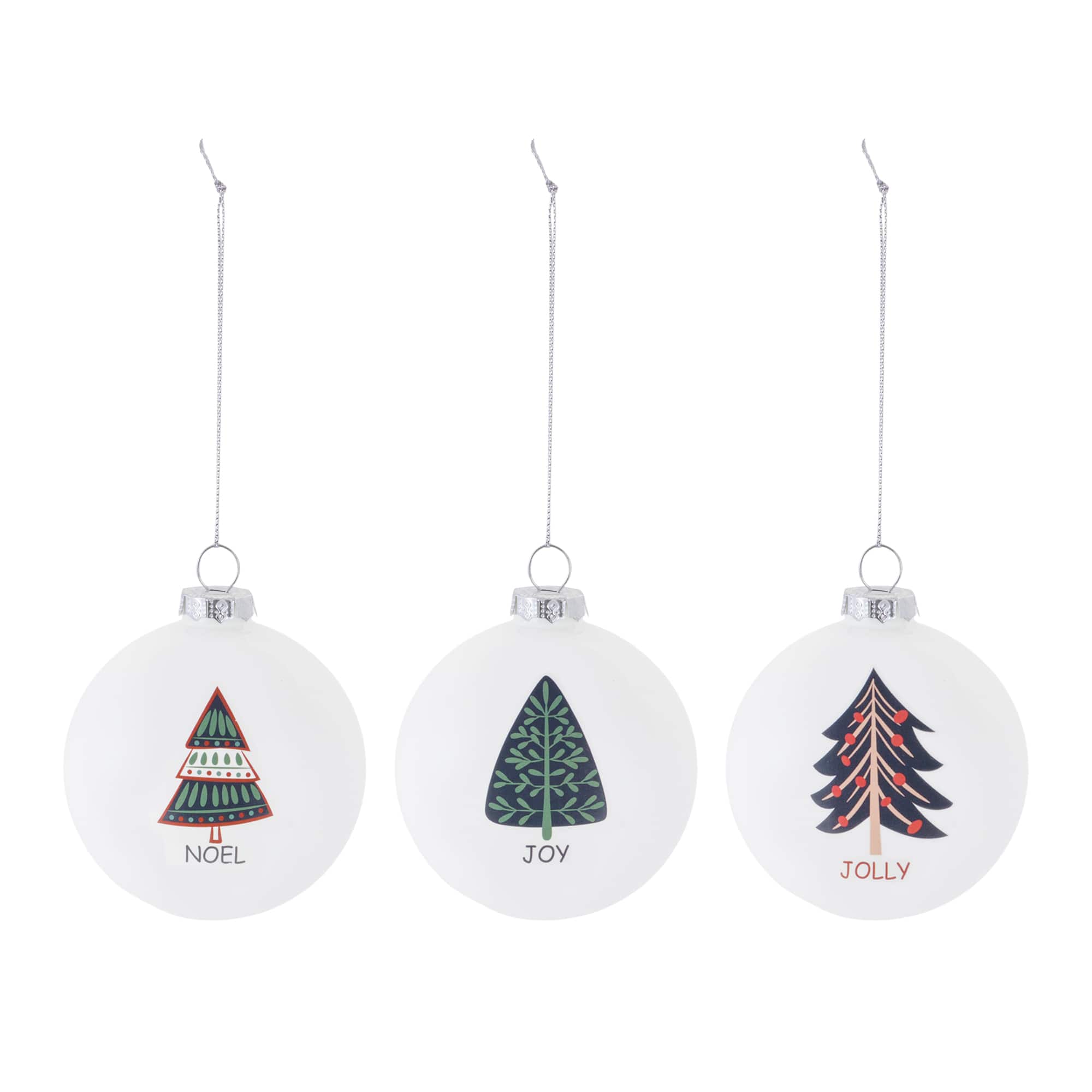 Melrose 4" Tree Sentiment Ball Ornaments Set