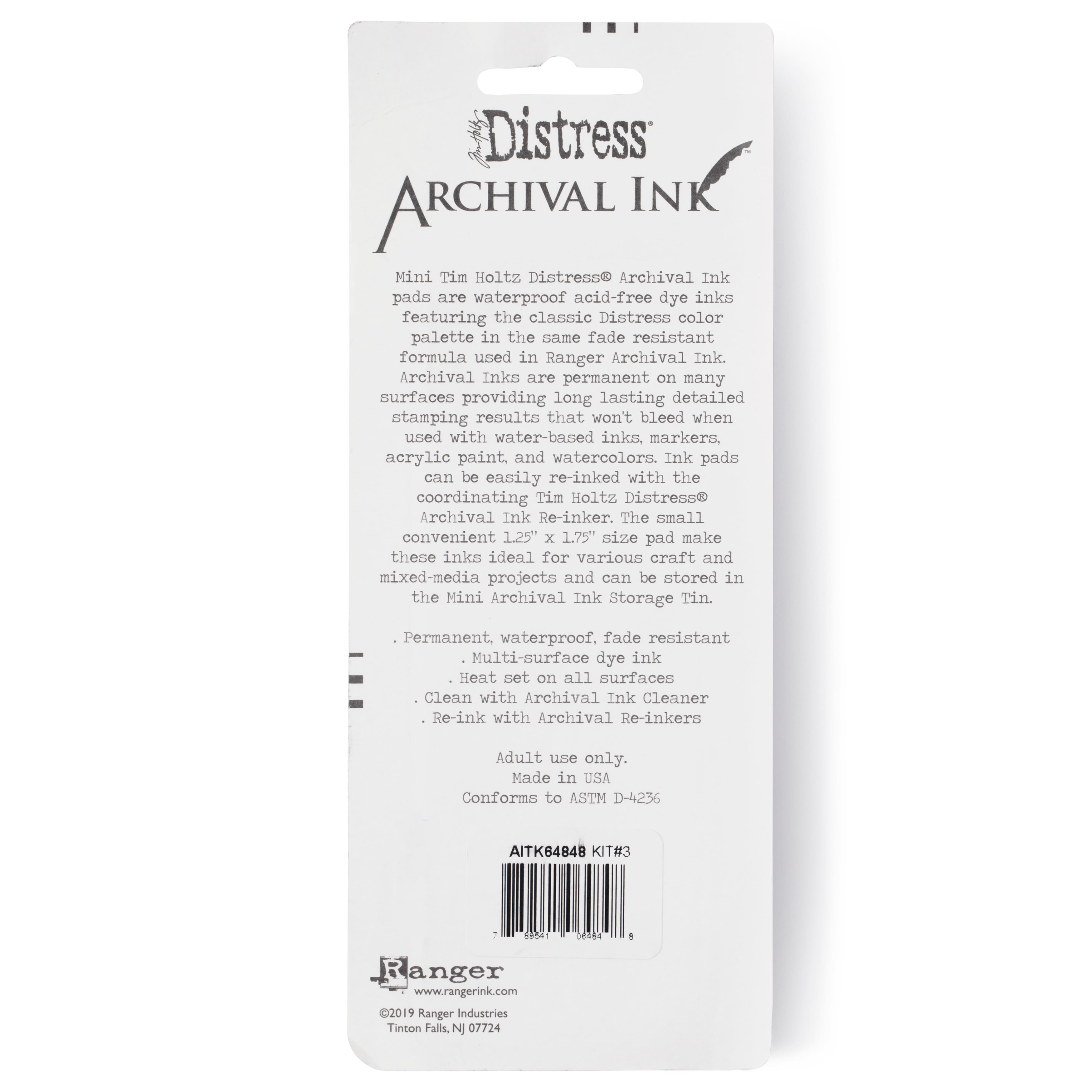 6 Packs: 4 ct. (24 total) Tim Holtz® Distress Mini Archival Ink™ Pad, Kit 3