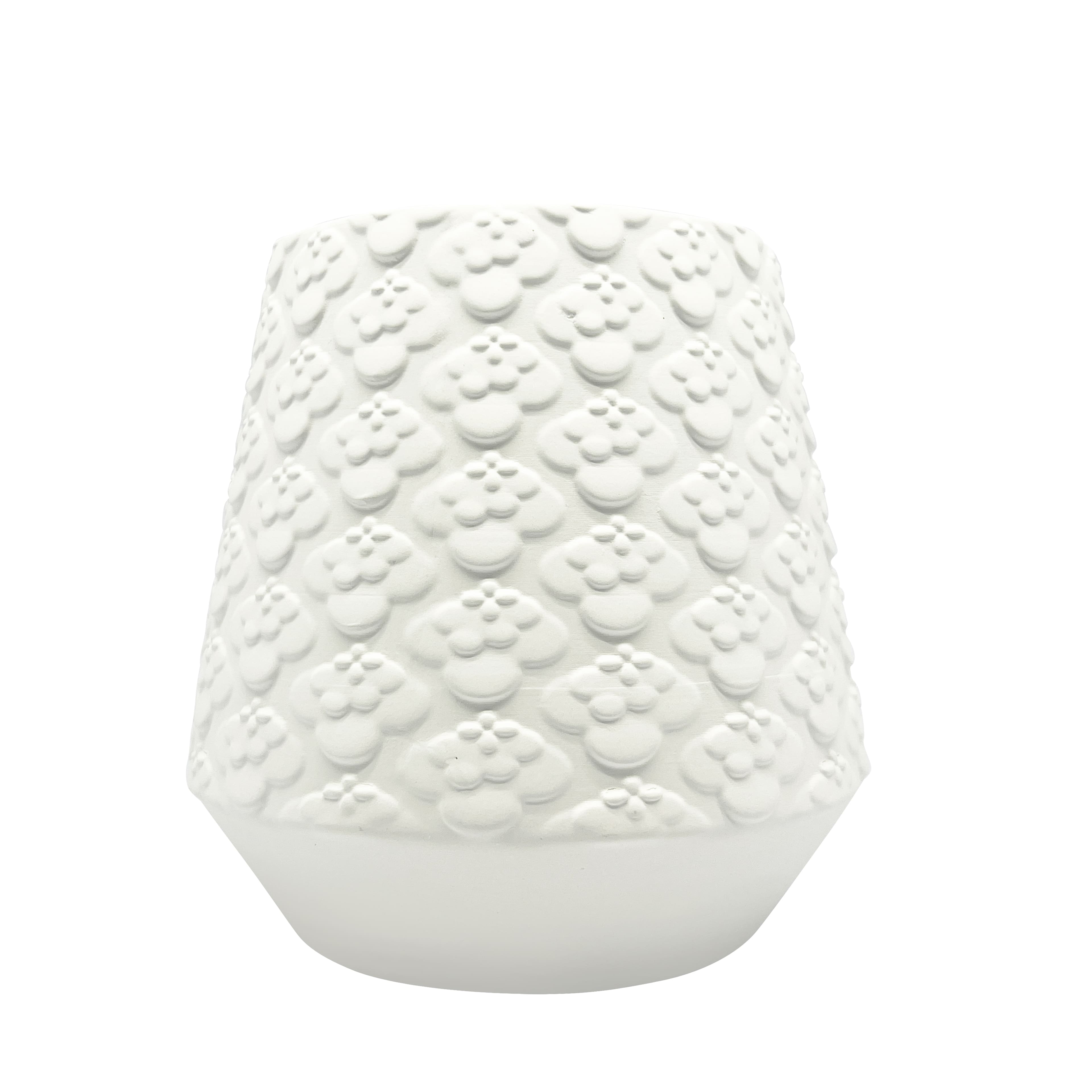 6.25" Embossed Retro Floral DIY Ceramic Vase by Make Market®