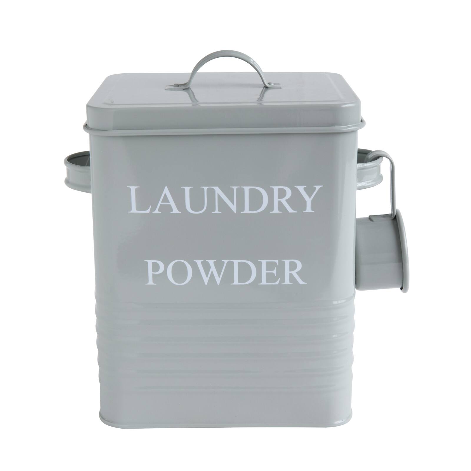 Hello Honey® Gray Metal Laundry Powder Container with Lid & Scoop