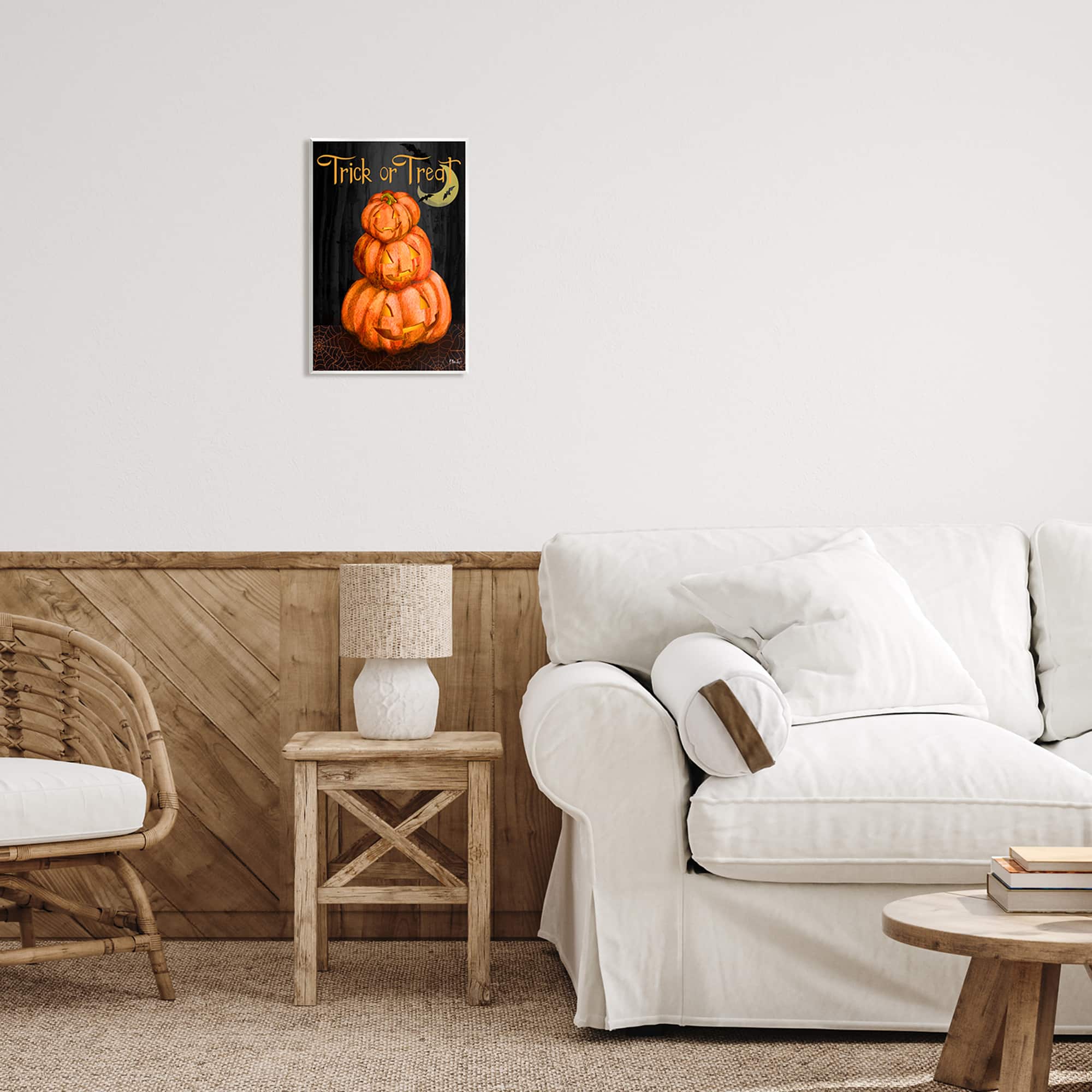 Stupell Industries Trick Or Treat Halloween Jack-o-Lantern Wall Plaque Art