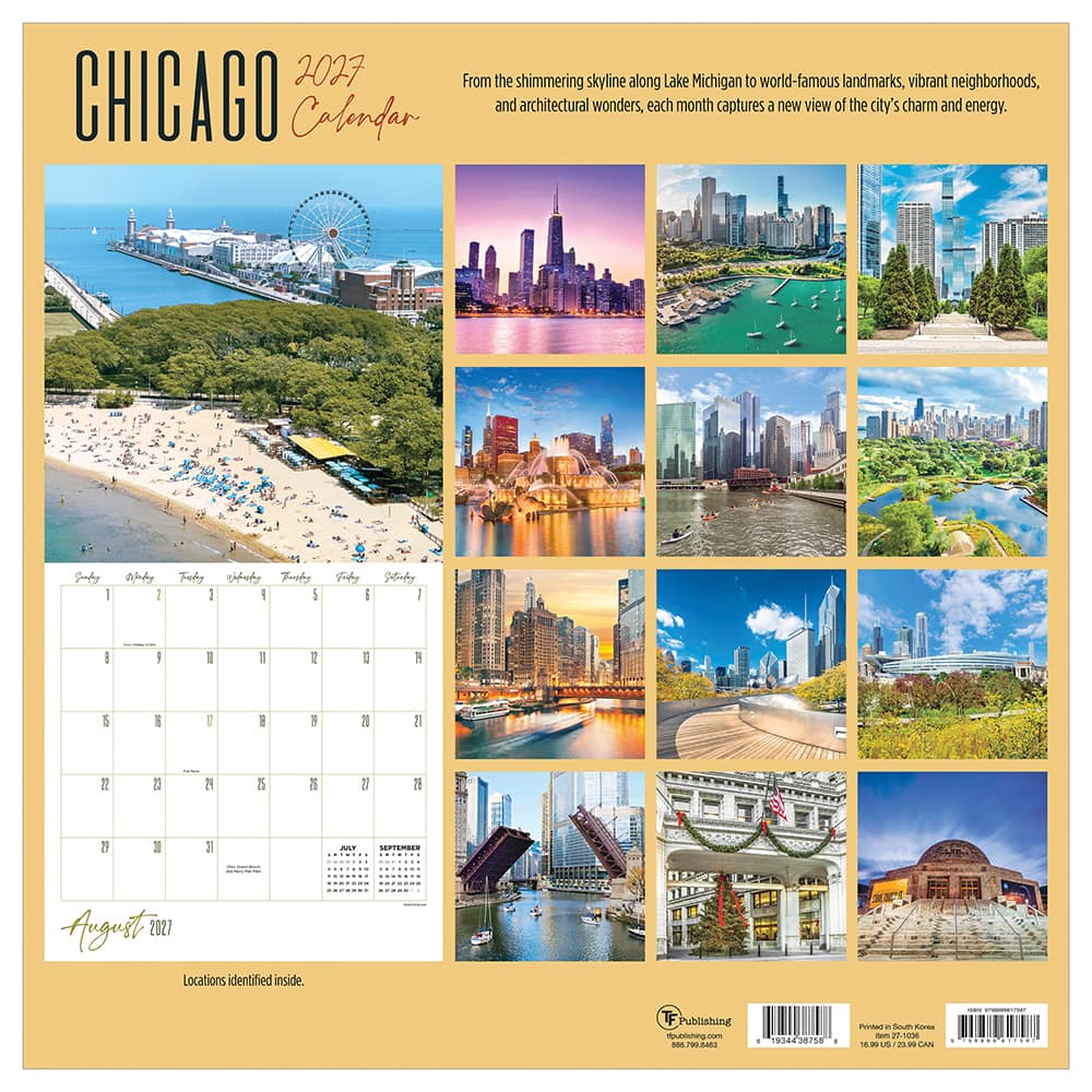 2027 Chicago Wall Calendar