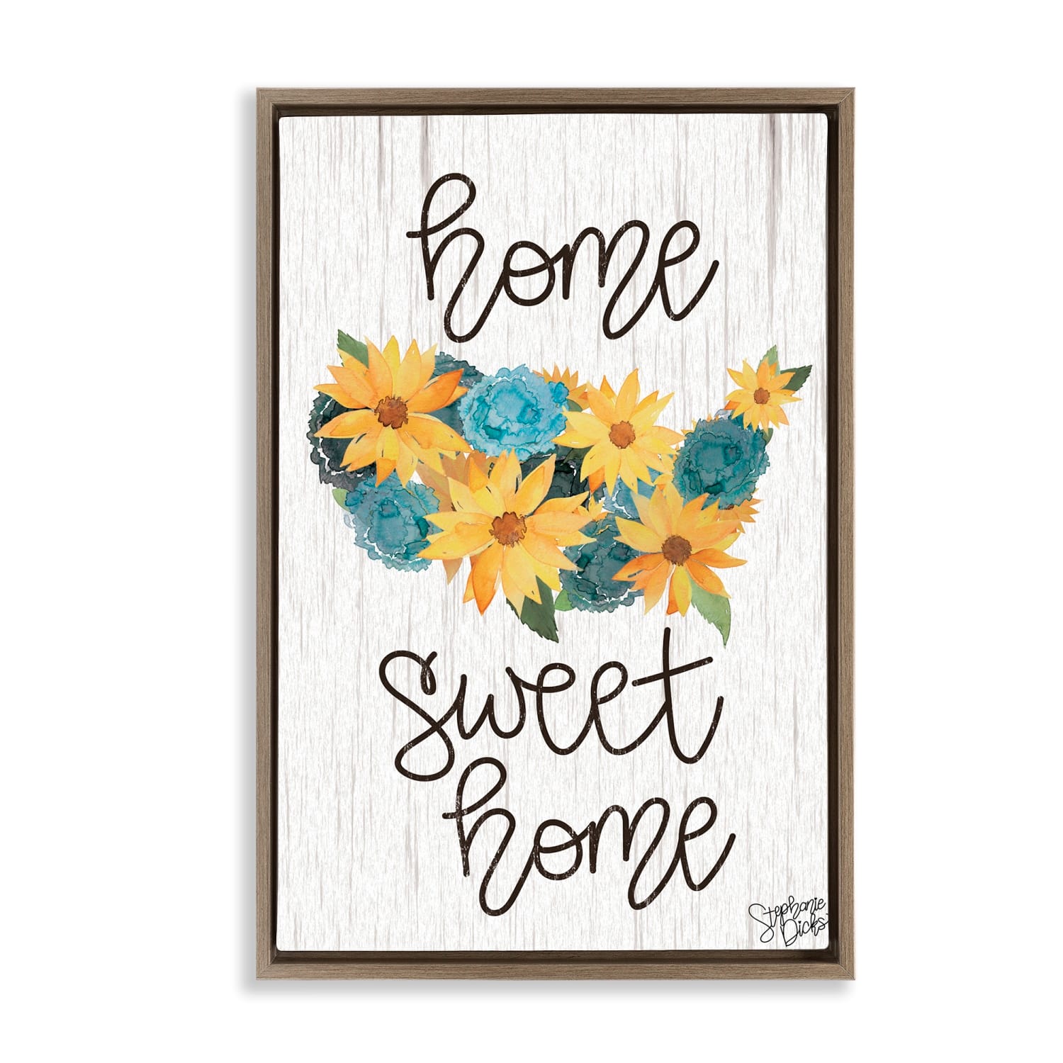 Stupell Industries Floral Americana Phrase Floater Framed Art