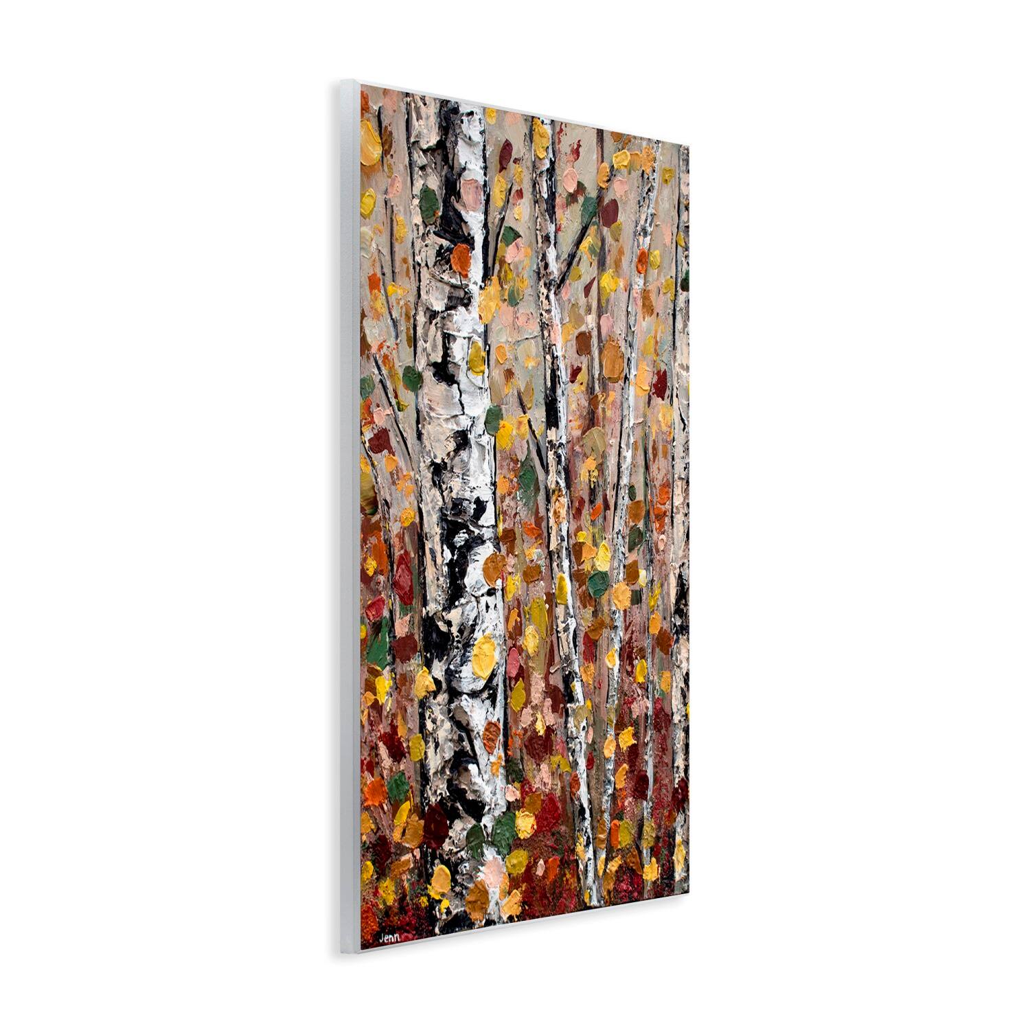 Stupell Industries Autumn Birch Trees Abstract Leaves Wall Plaque Art