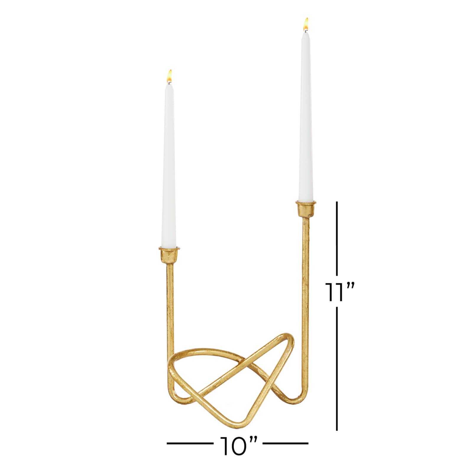 CosmoLiving by Cosmopolitan Gold Iron Contemporary Candlestick Holders, 11" x 10" x 6"
