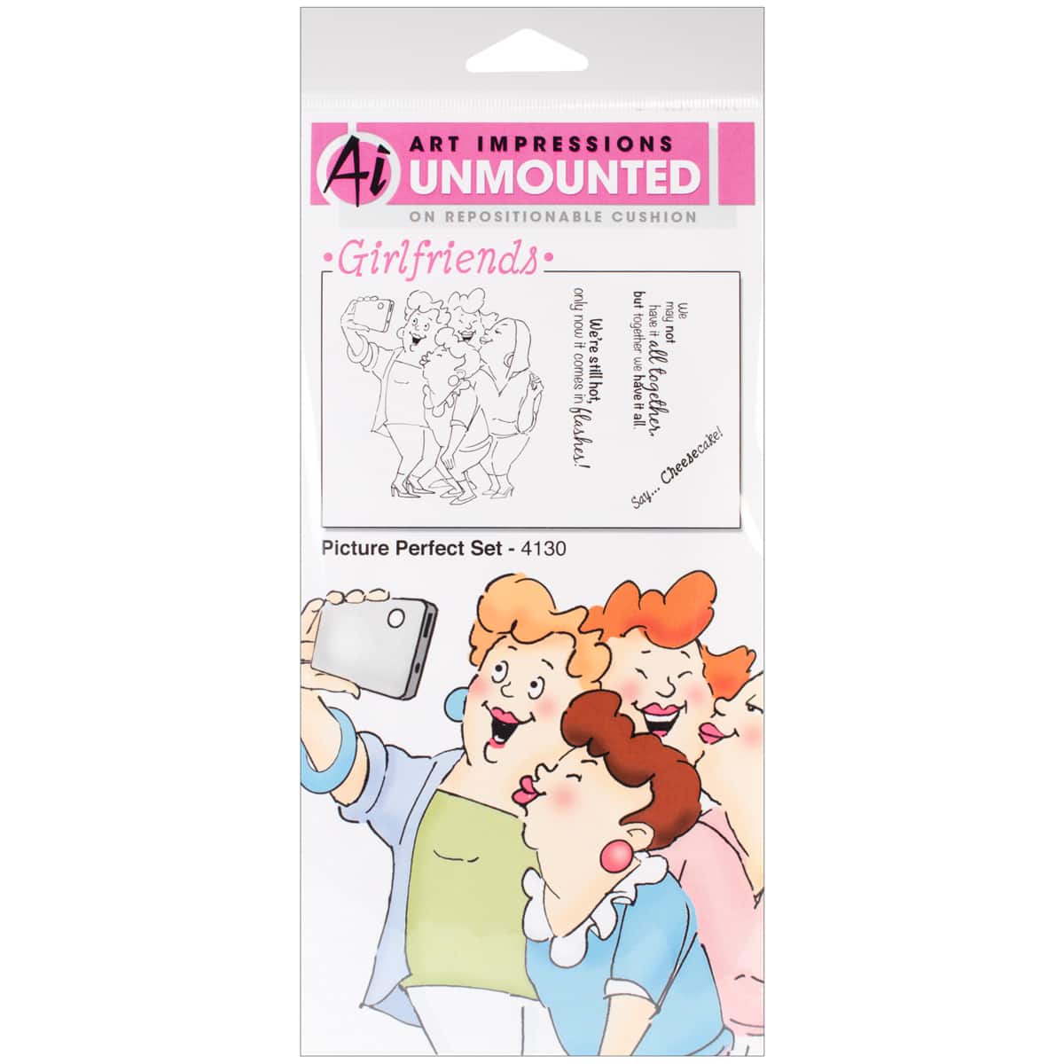 Art Impressions Girlfriends Picture Perfect Cling Rubber Stamps Set
