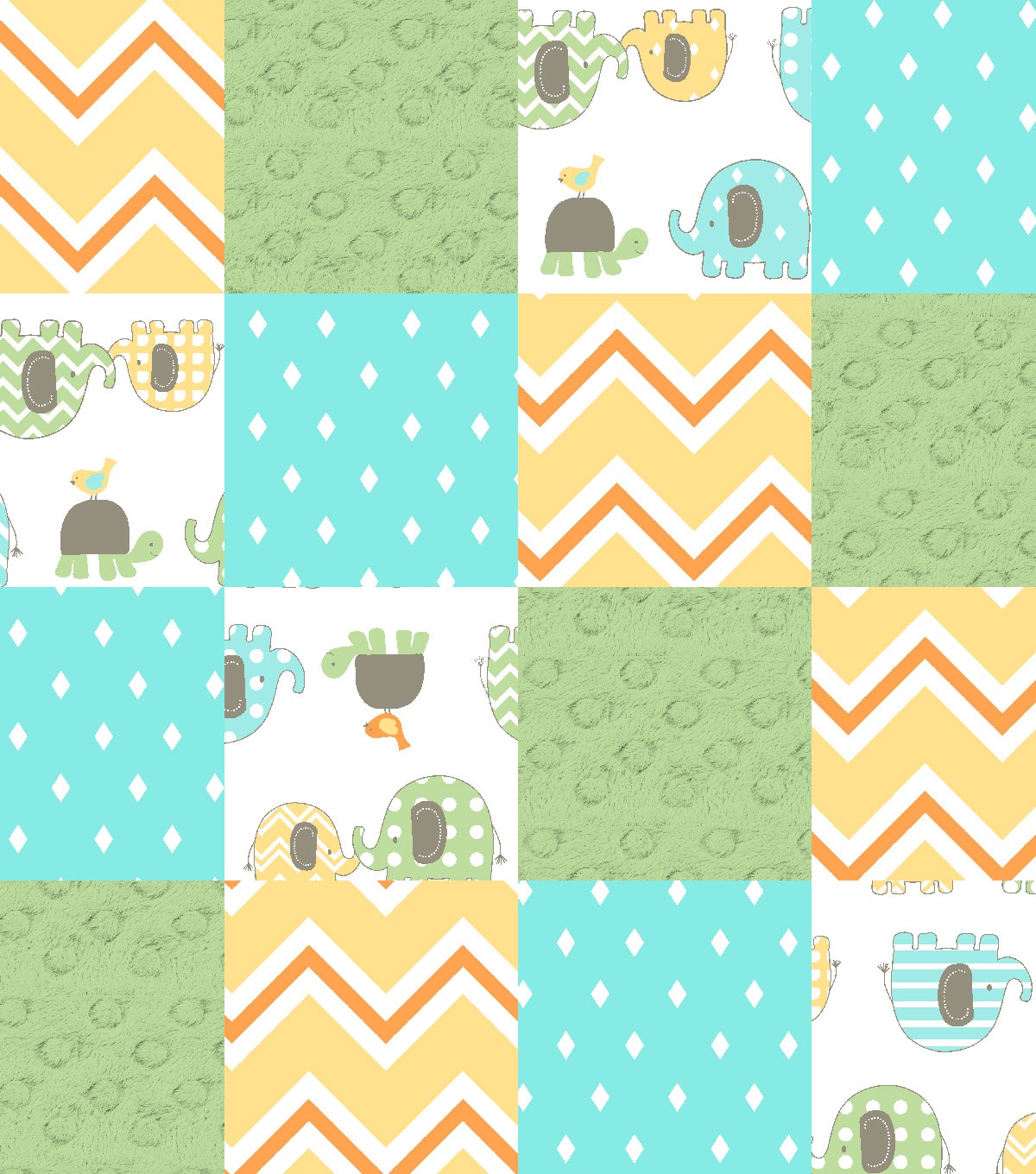 Springs Creative Chevron Jungle Scenic Patches Multi Substrate Fabric