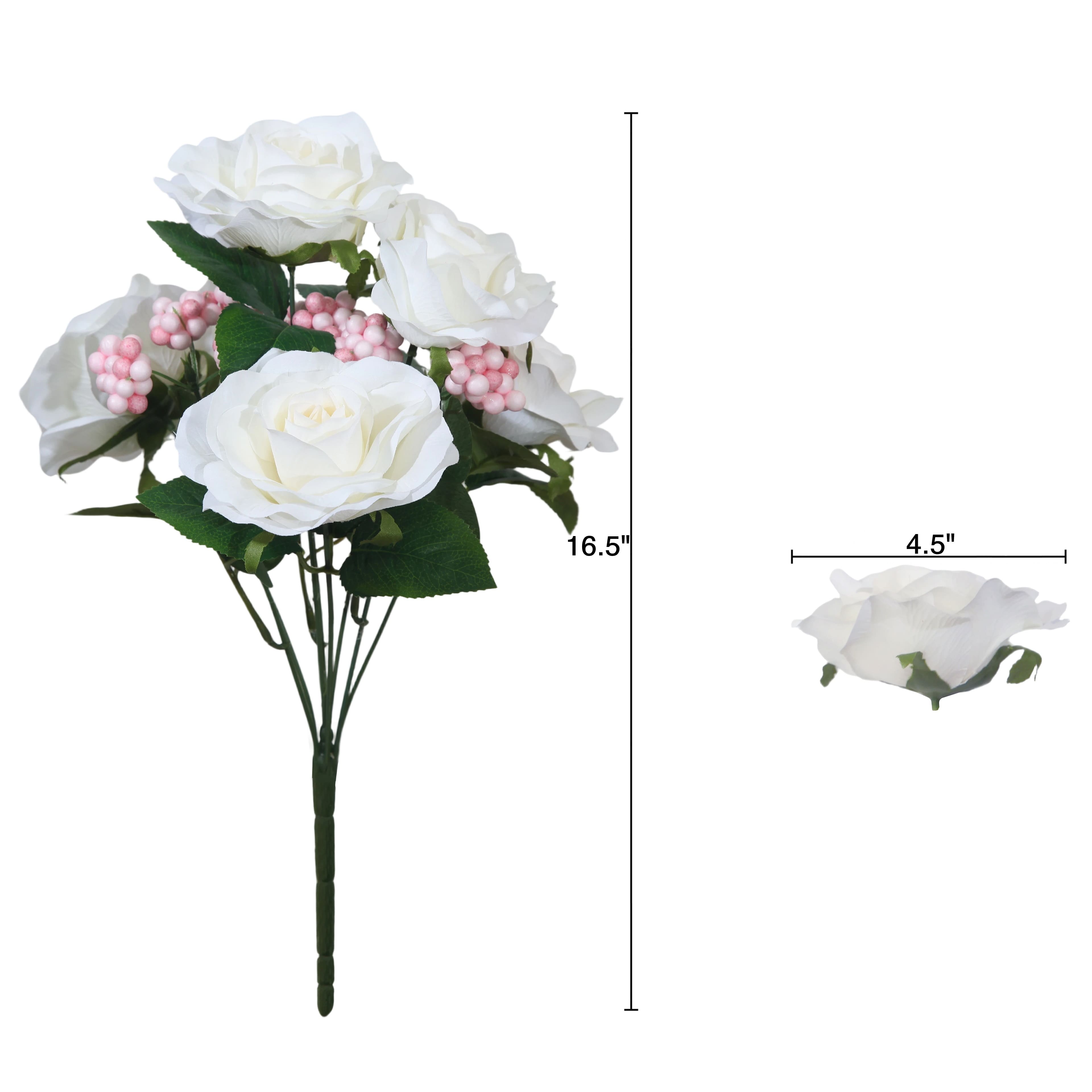 17" Cream Rose & Berry Deluxe Bush by Ashland®